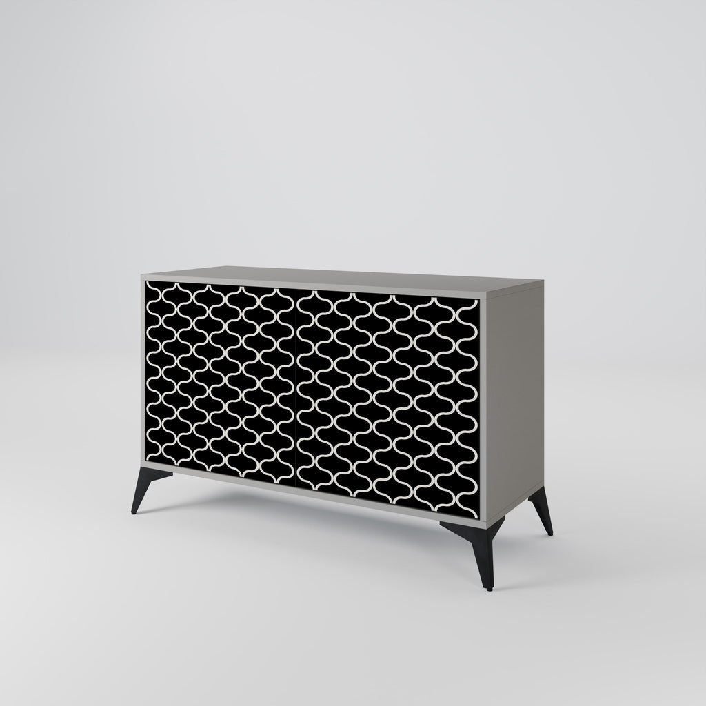 TESSELATED BLACKNESS Sideboard mit 2 Türen in grauem Finish