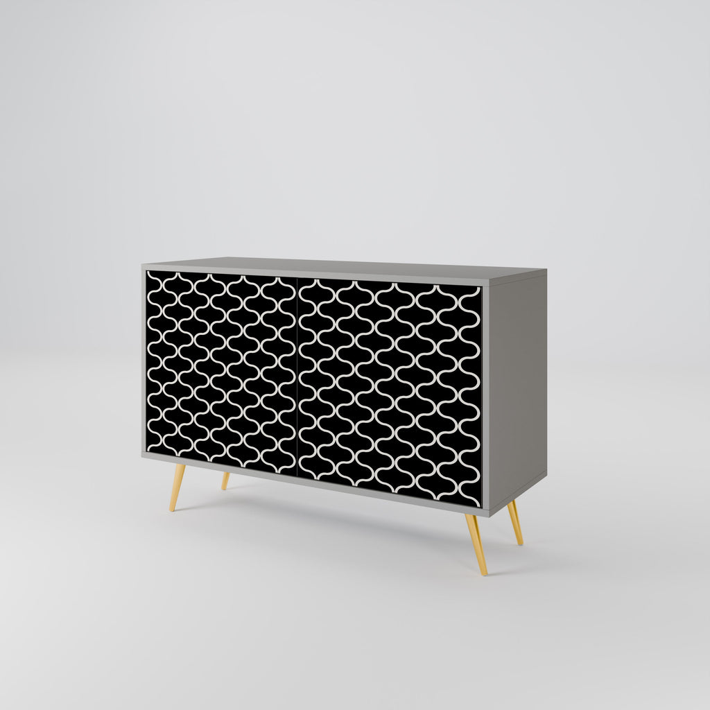 TESSELATED BLACKNESS Sideboard mit 2 Türen in grauem Finish