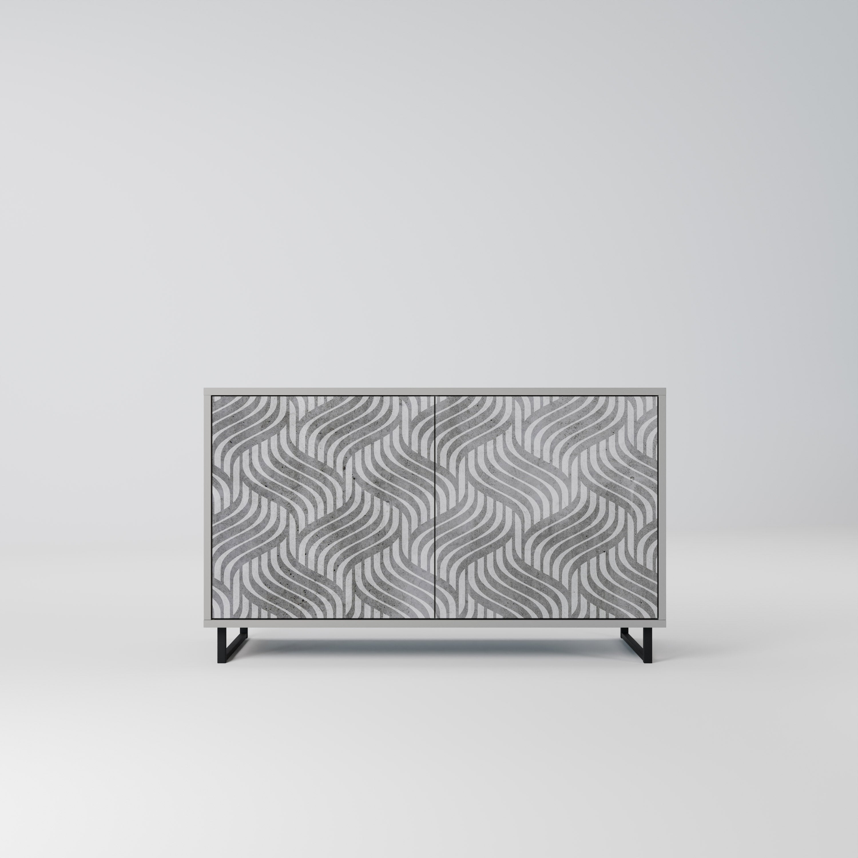 CONCRETE MOVEMENT Sideboard mit 2 Türen in Grau