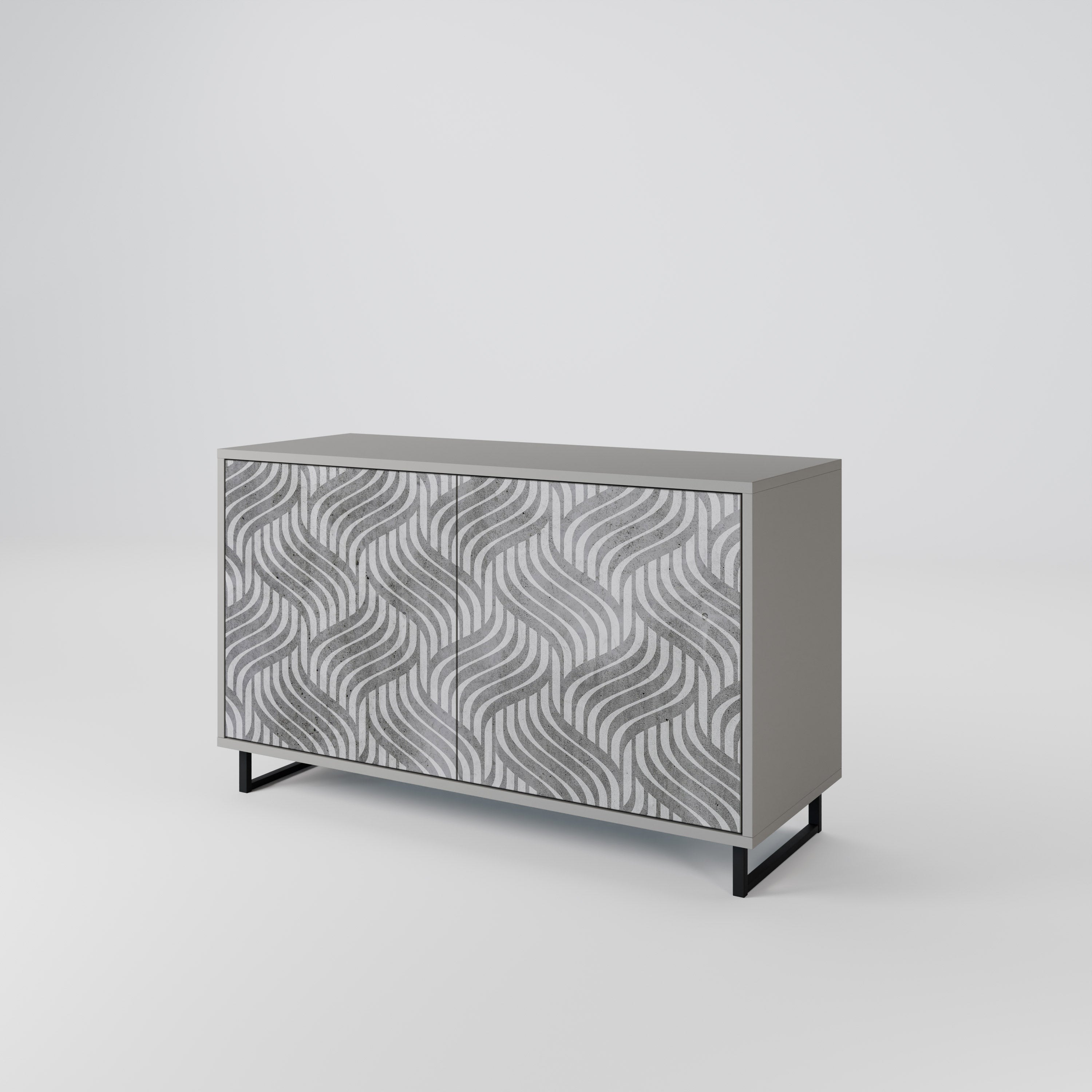 CONCRETE MOVEMENT Sideboard mit 2 Türen in grauer Ausführung