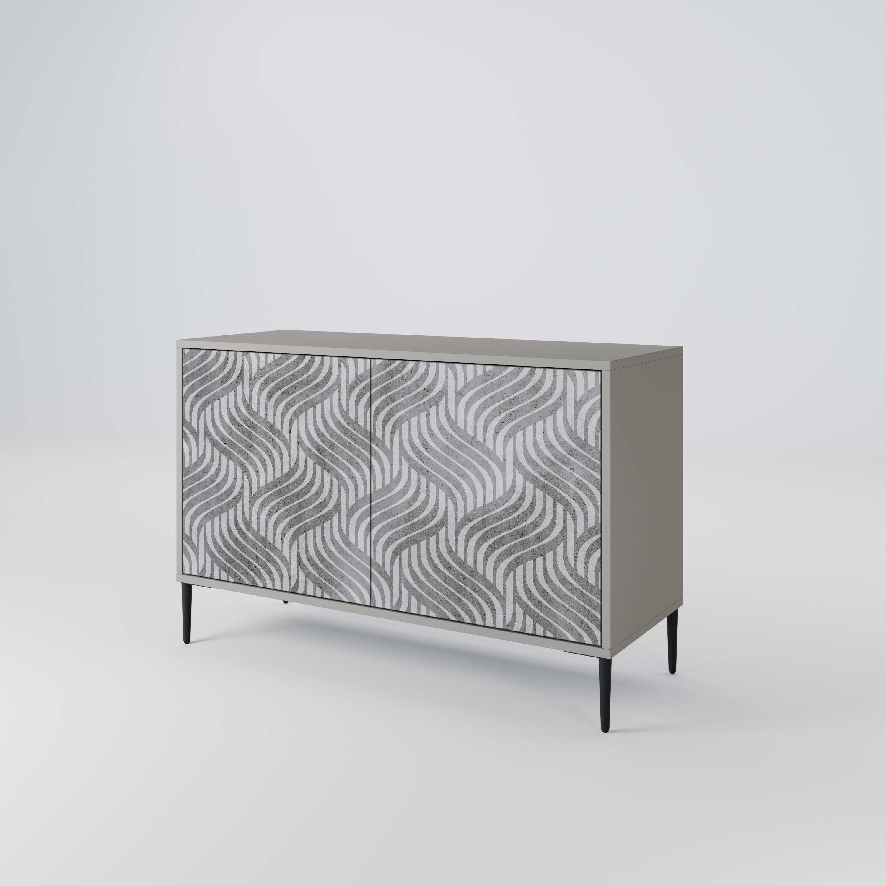 CONCRETE MOVEMENT Sideboard mit 2 Türen in grauer Ausführung