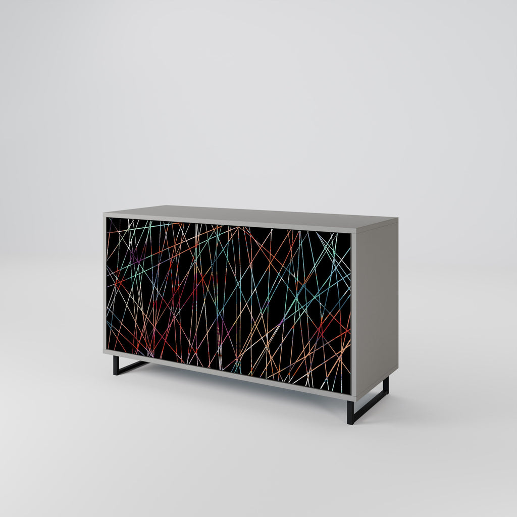 LUMINOUS SNARE Sideboard mit 2 Türen in grauem Finish
