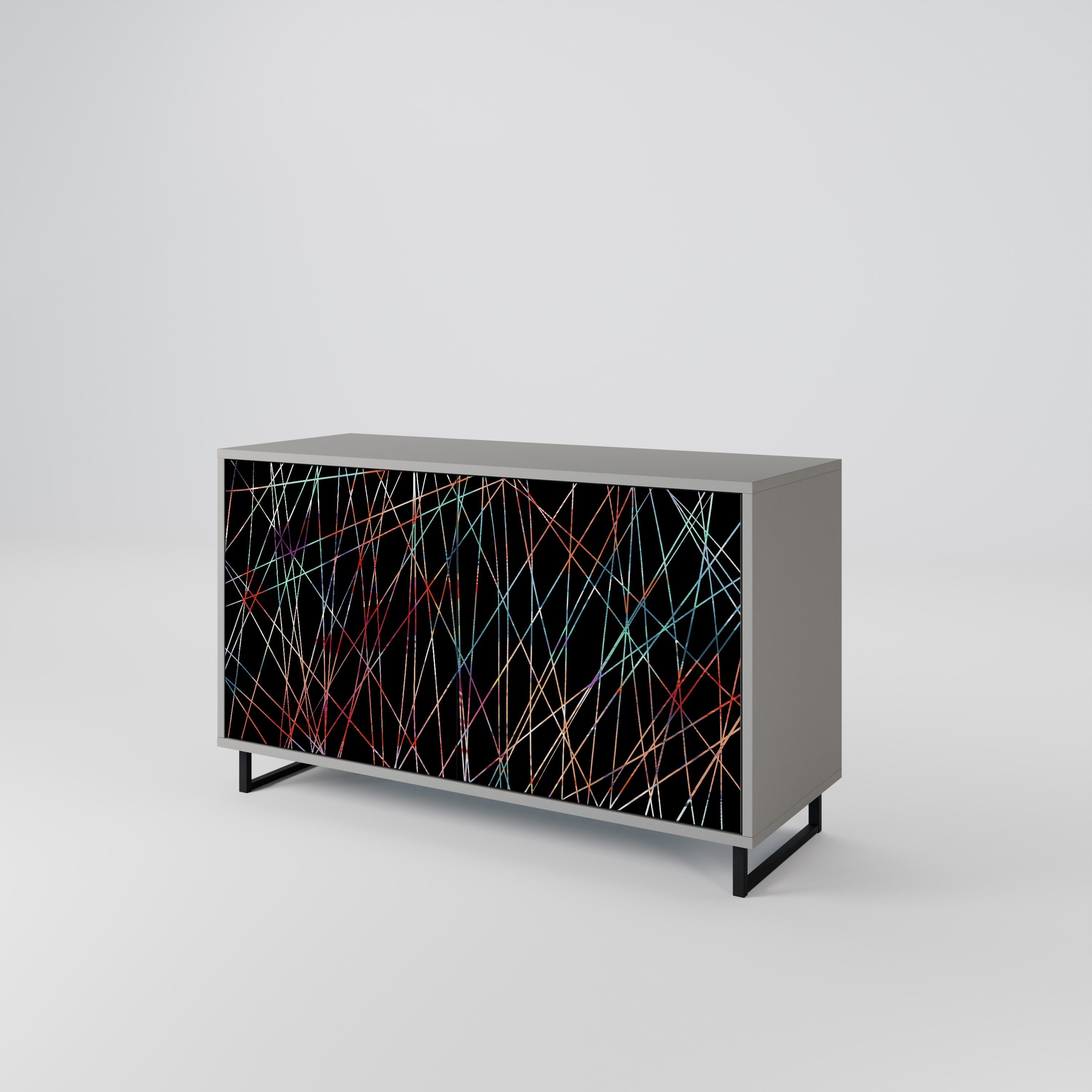 LUMINOUS SNARE Sideboard mit 2 Türen in grauem Finish
