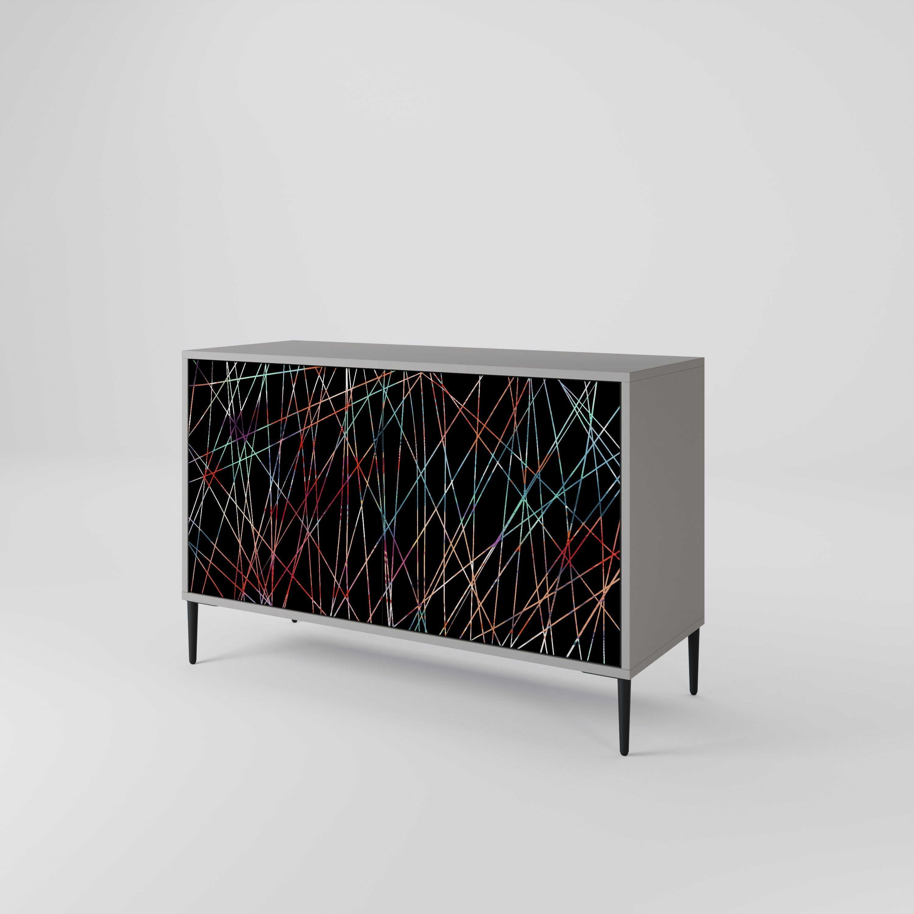 LUMINOUS SNARE Sideboard mit 2 Türen in grauem Finish