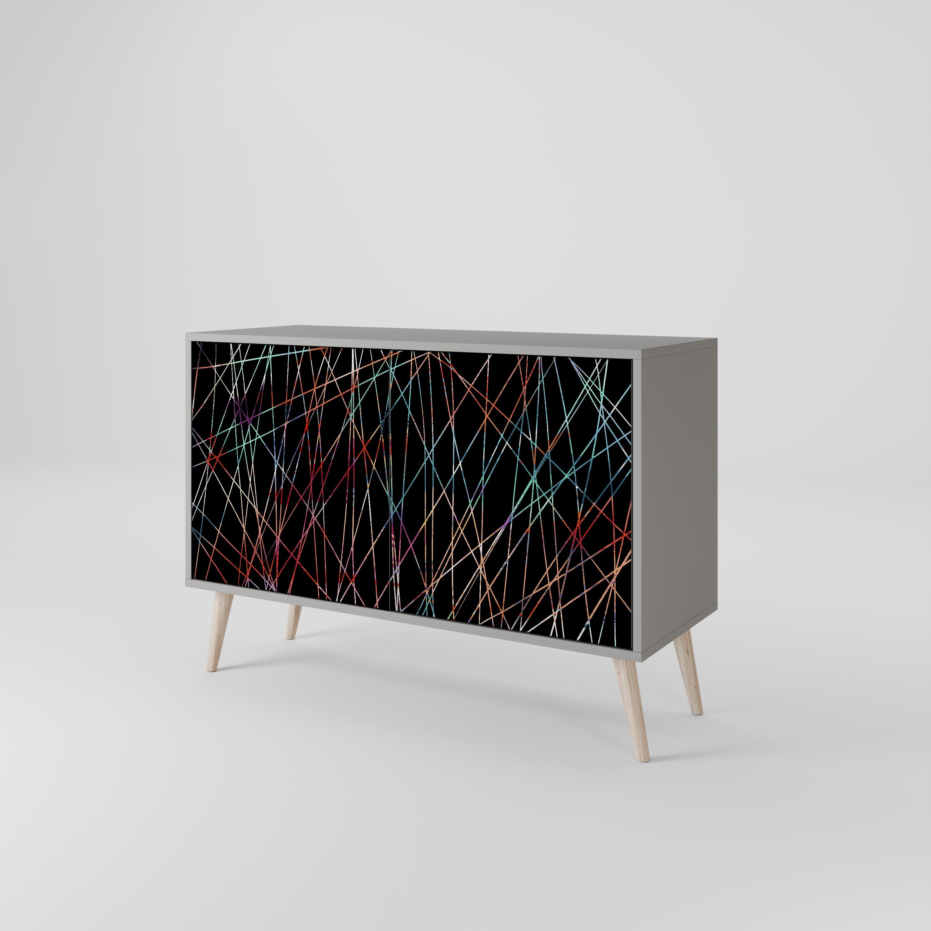 LUMINOUS SNARE Sideboard mit 2 Türen in grauem Finish