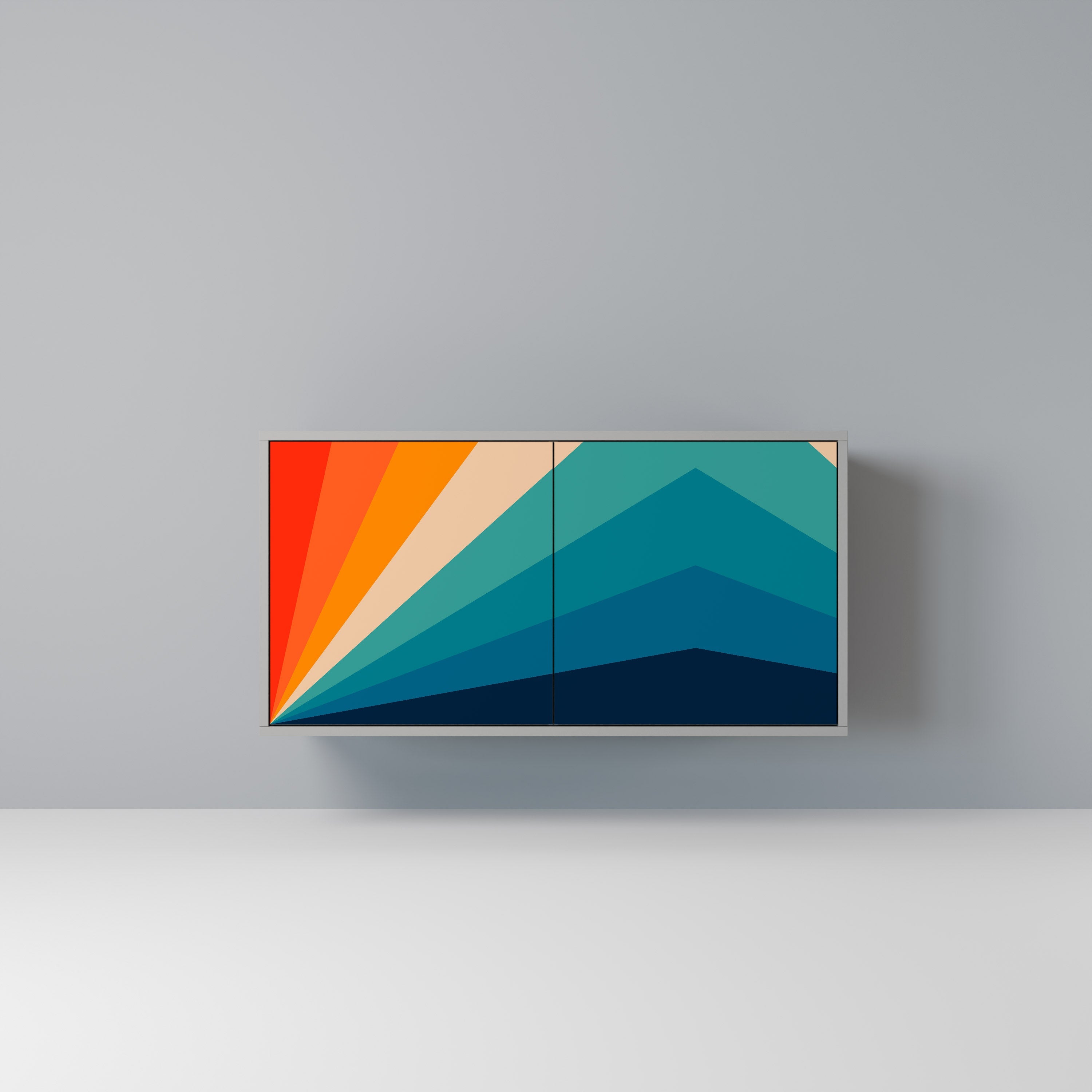 PRISM CONCUSSION Sideboard mit 2 Türen in Grau