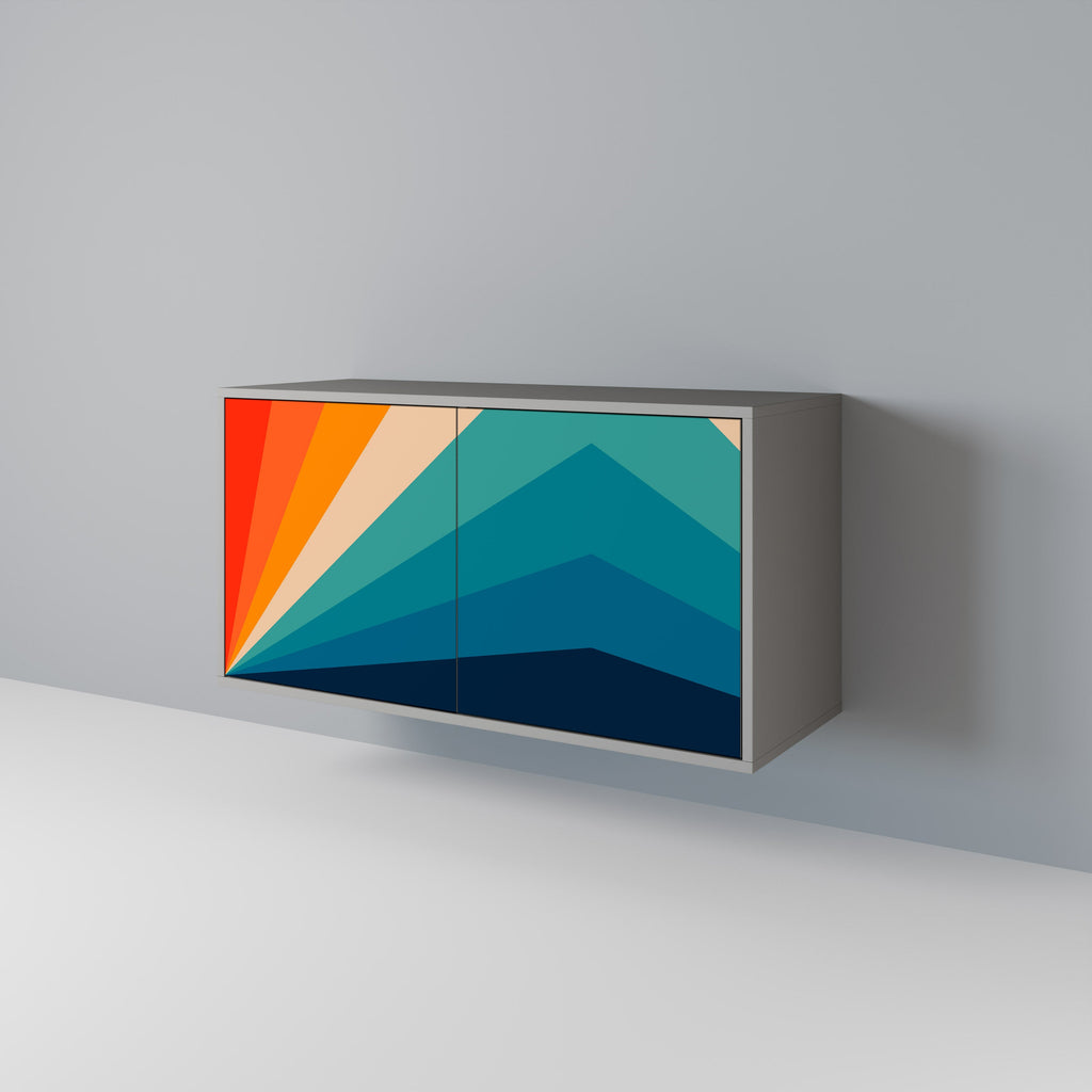 PRISM CONCUSSION Sideboard mit 2 Türen in grauem Finish