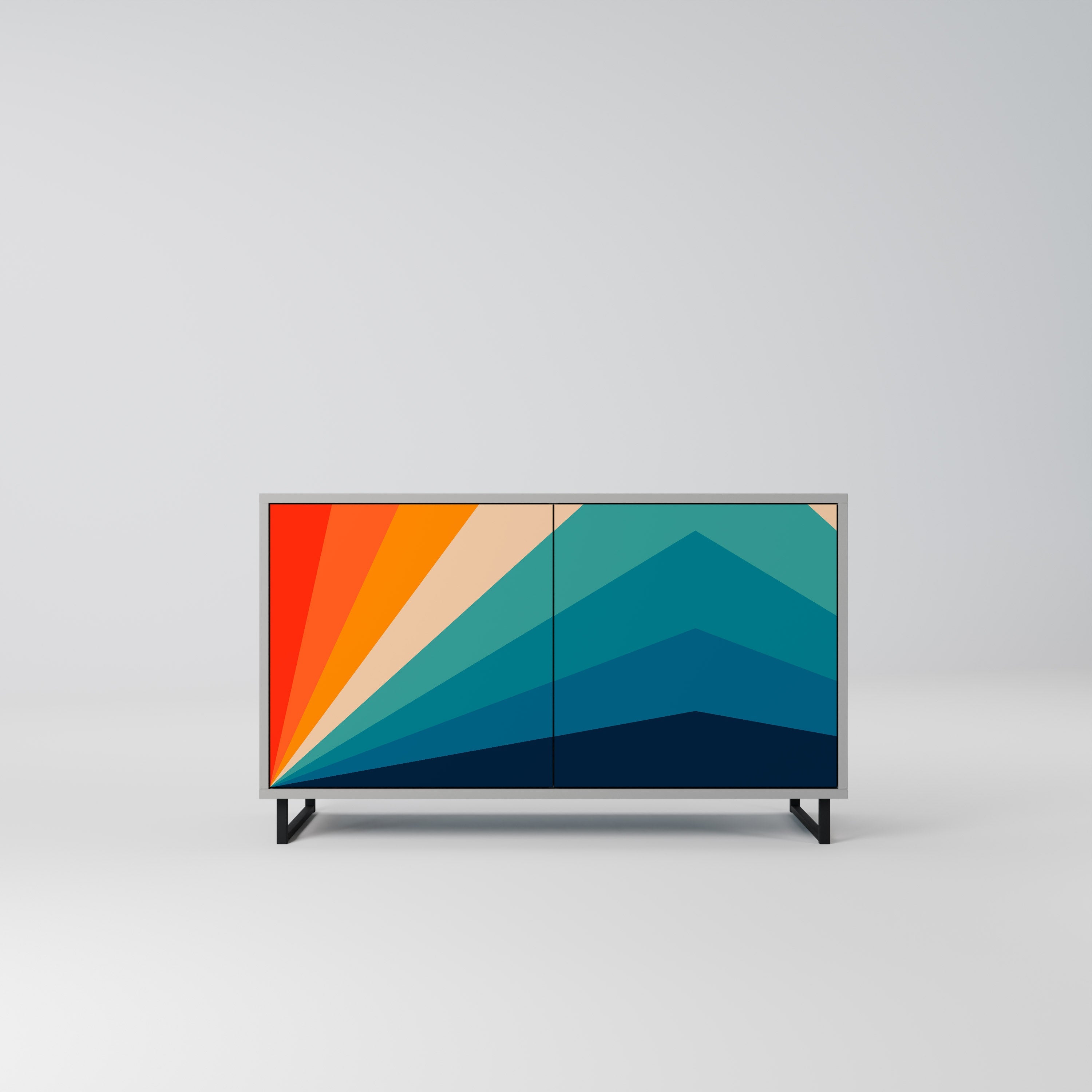 PRISM CONCUSSION Sideboard mit 2 Türen in Grau