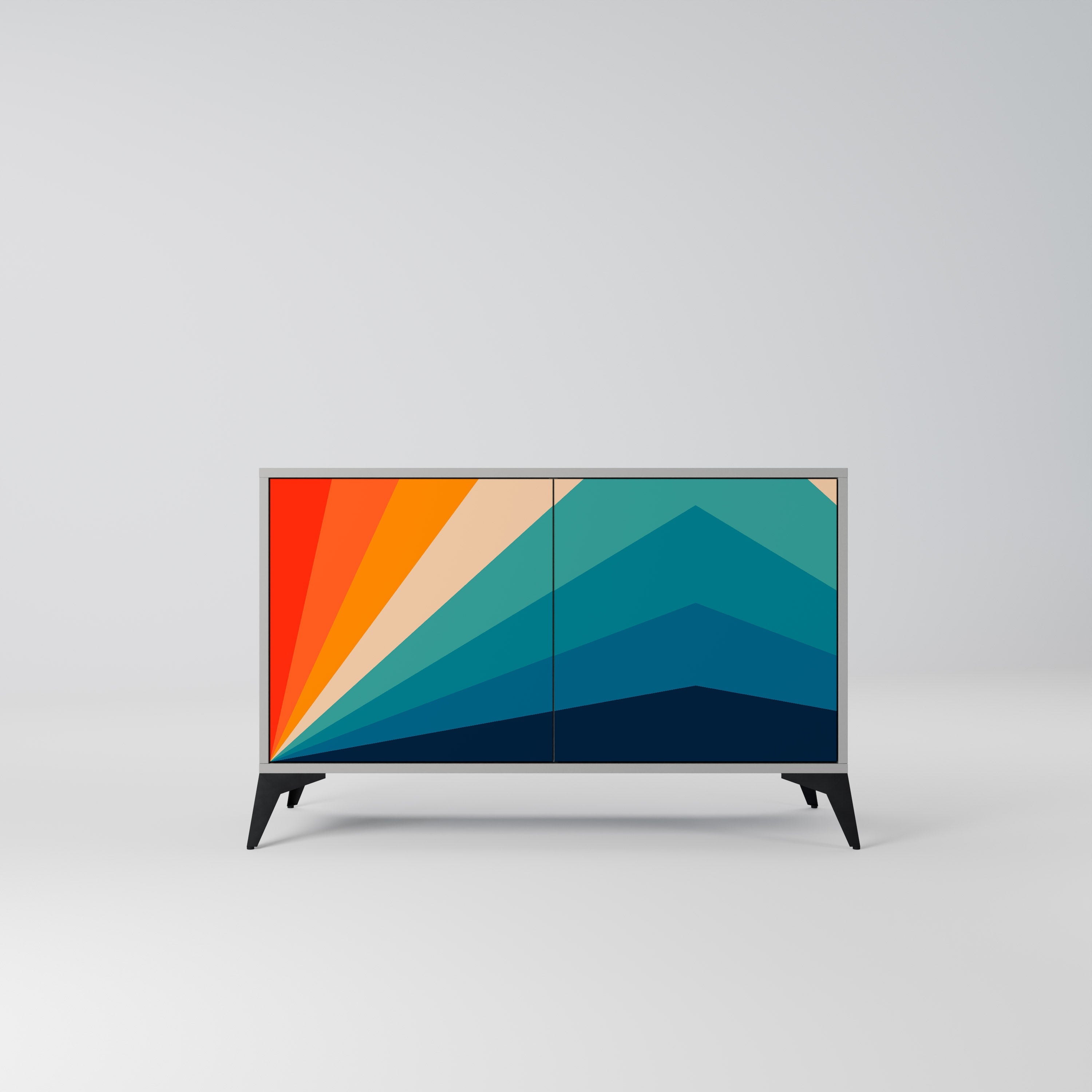 PRISM CONCUSSION Sideboard mit 2 Türen in Grau