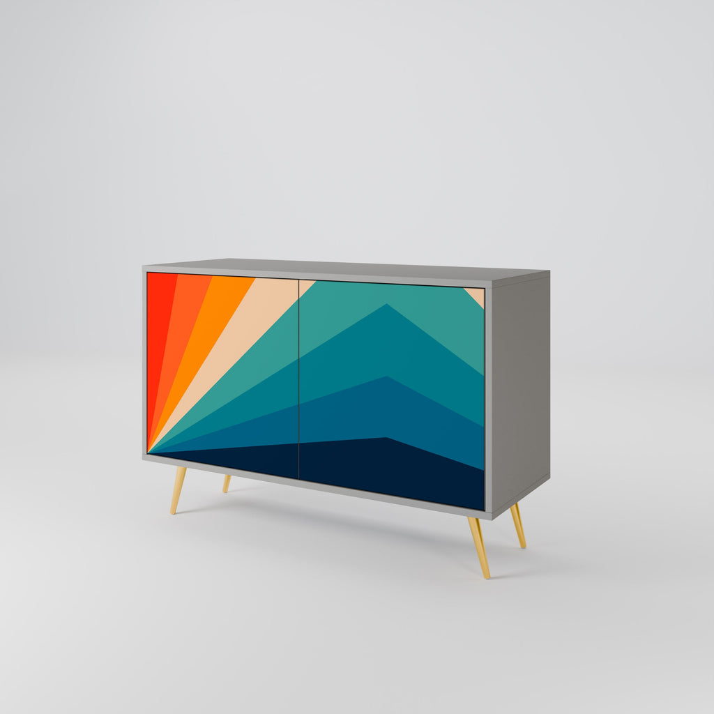 PRISM CONCUSSION Sideboard mit 2 Türen in grauem Finish