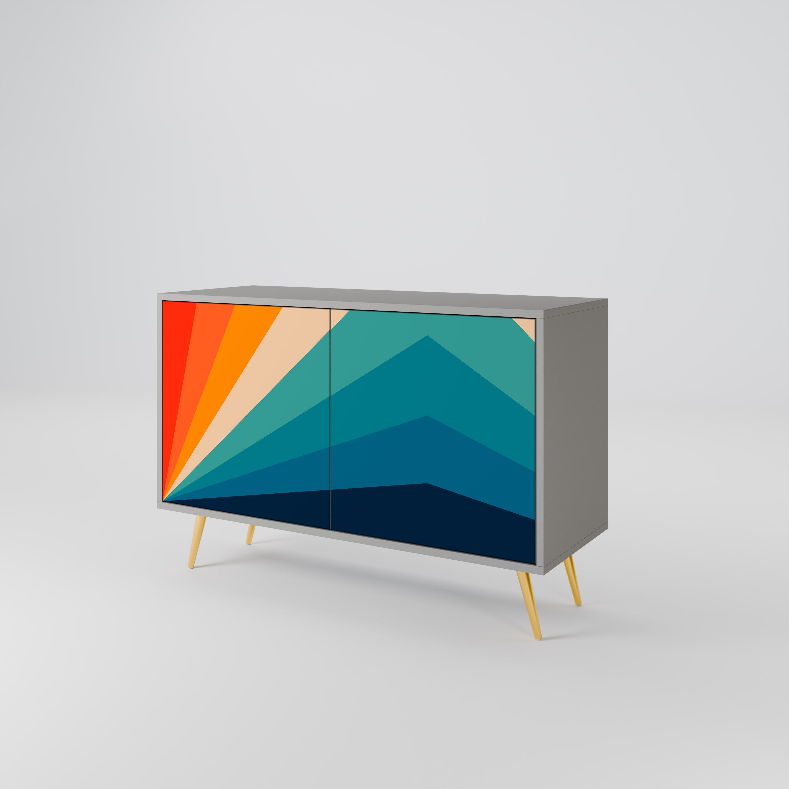 PRISM CONCUSSION Sideboard mit 2 Türen in grauem Finish
