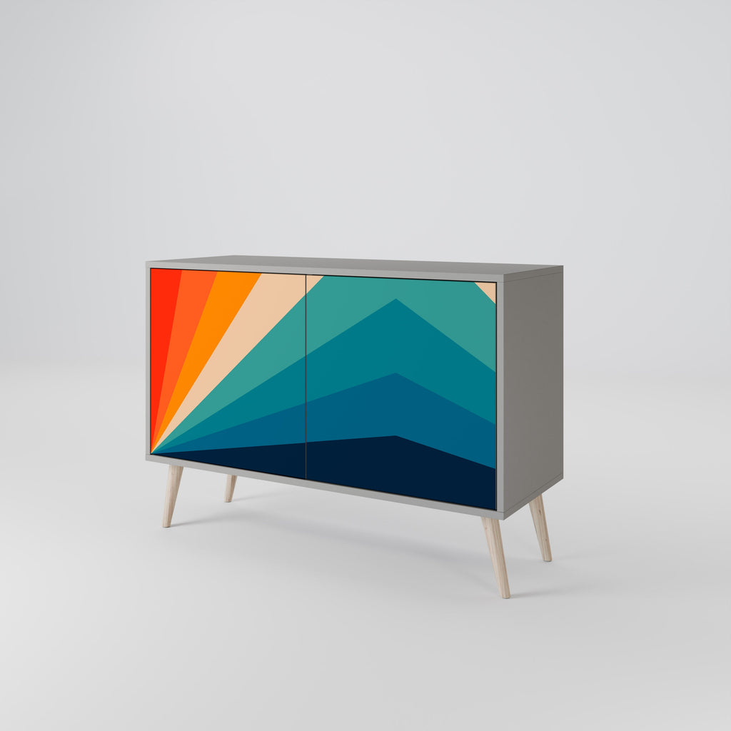 PRISM CONCUSSION Sideboard mit 2 Türen in grauem Finish