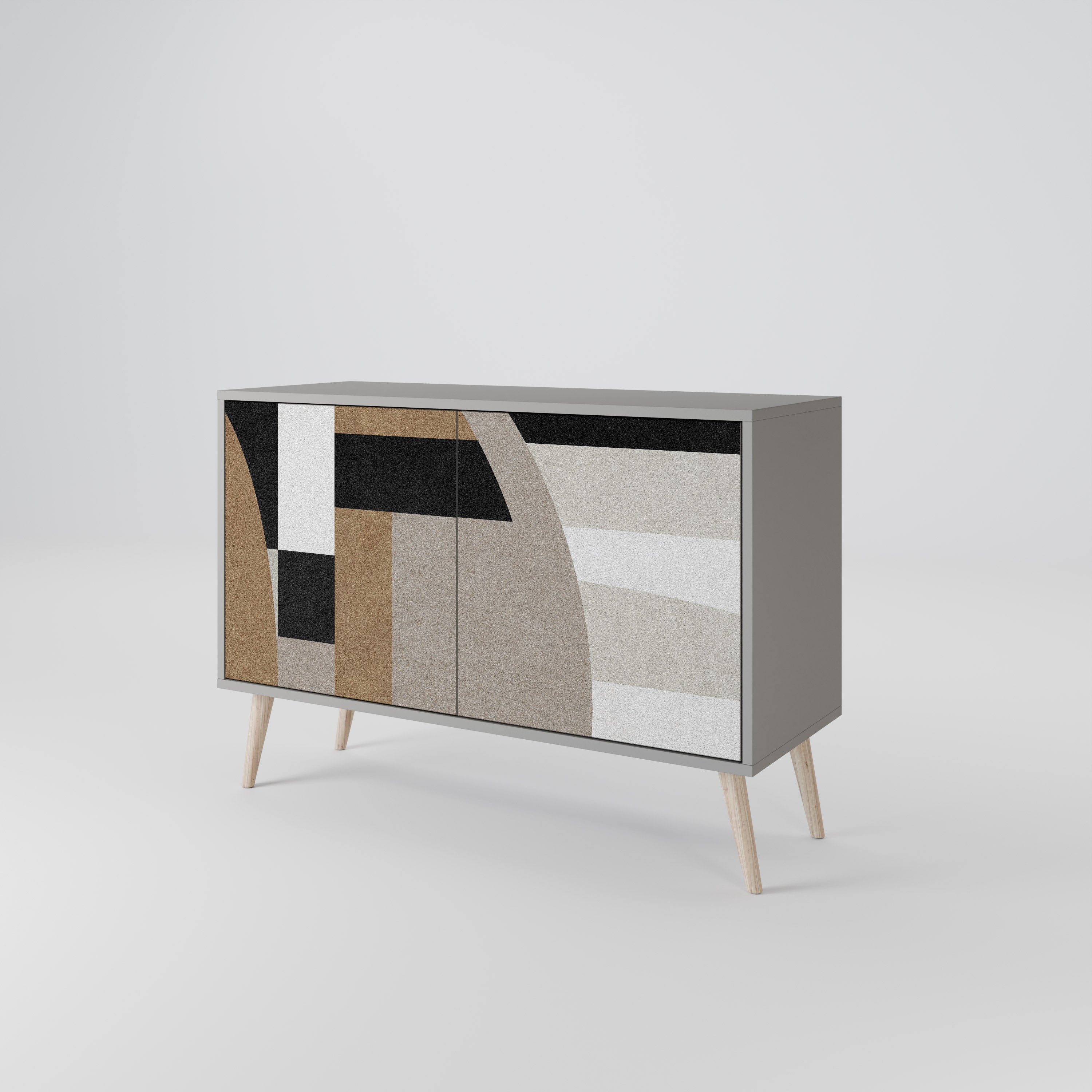 DELICATE MEMENTO Sideboard mit 2 Türen in grauer Ausführung