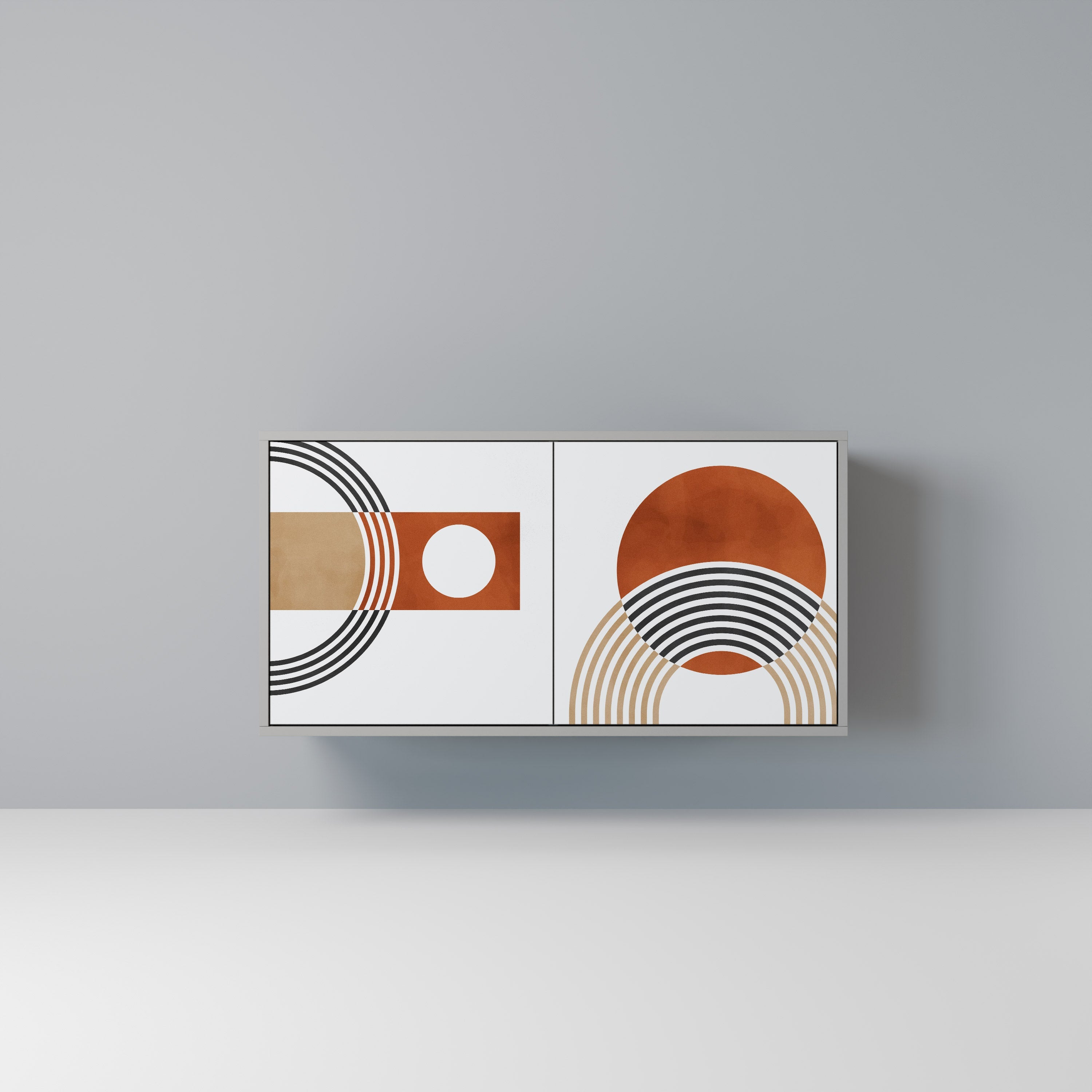 CIRCLE RHYTM Sideboard mit 2 Türen in Grau