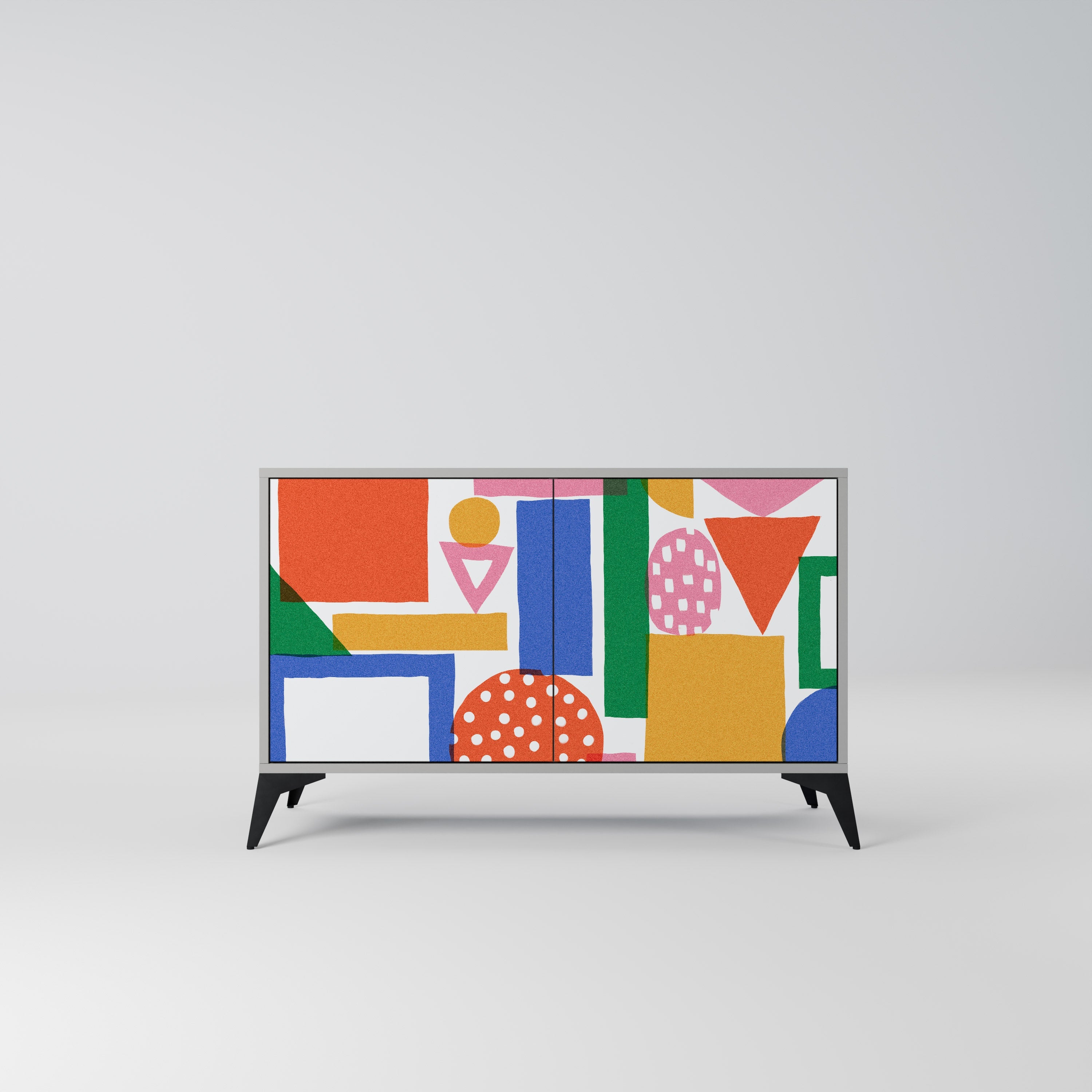 GEOMETRIC GLIMMER Sideboard mit 2 Türen in Grau