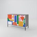 GEOMETRIC GLIMMER 2-Door Sideboard in Grey Finish