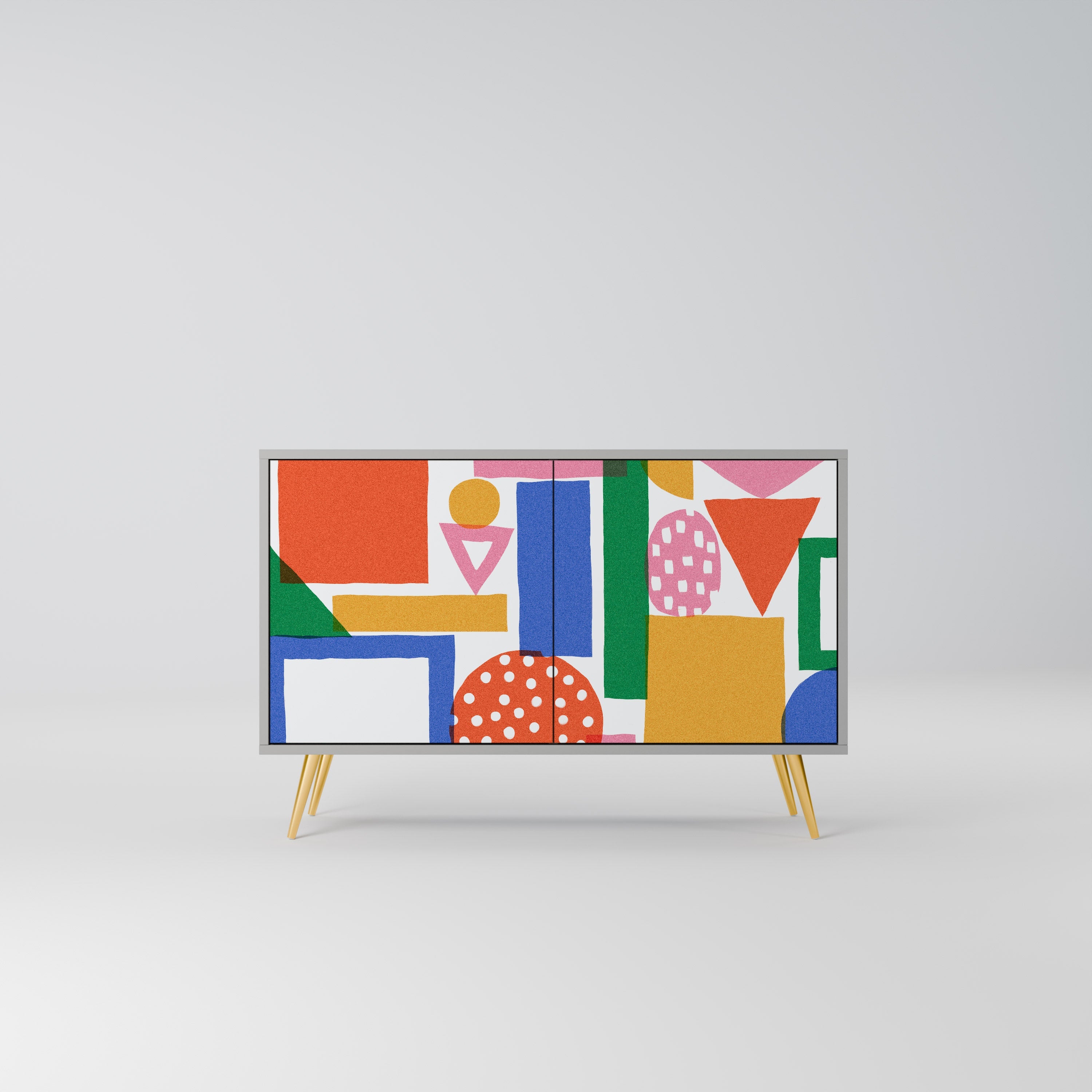 GEOMETRIC GLIMMER Sideboard mit 2 Türen in Grau