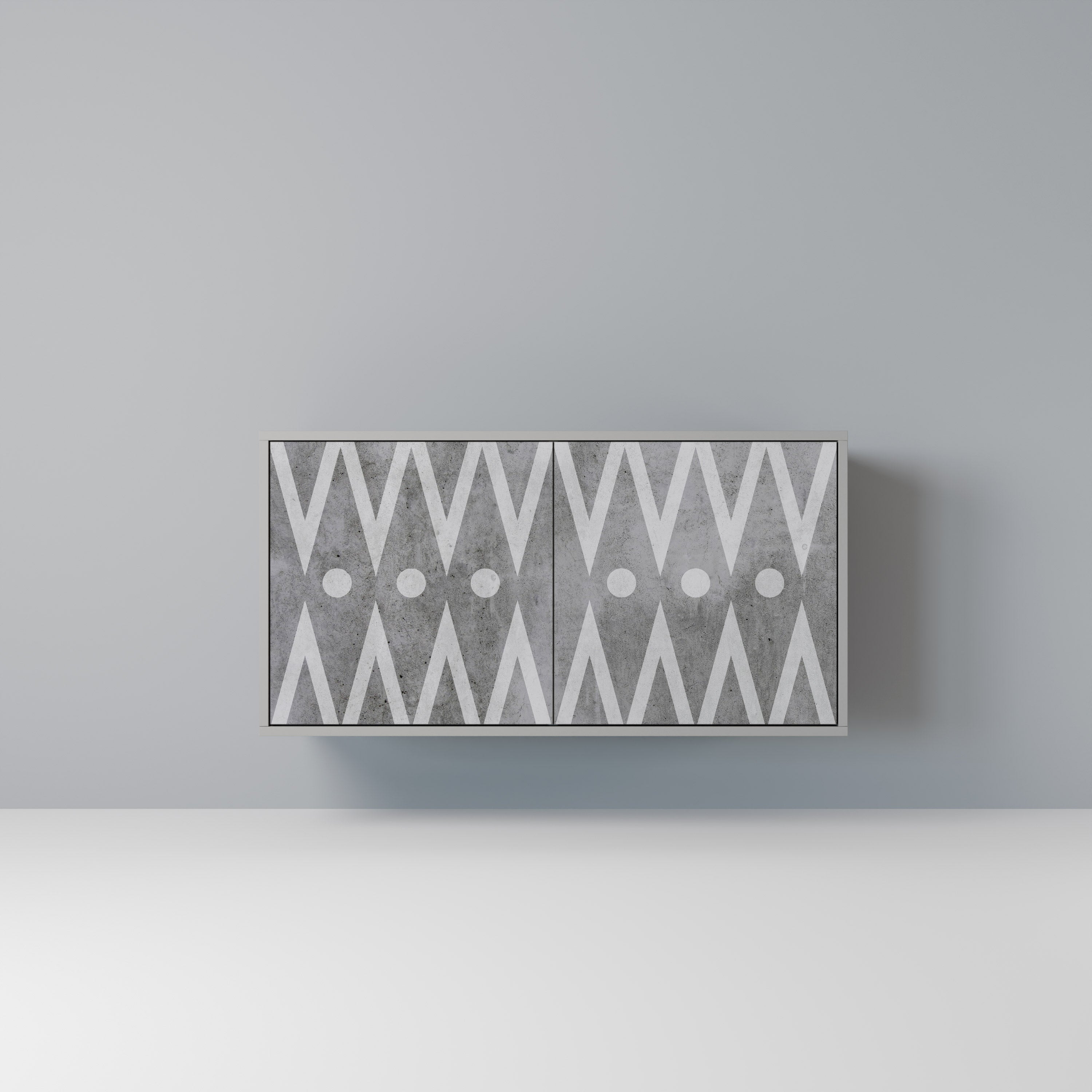 SHARP EDGES Sideboard mit 2 Türen in Grau