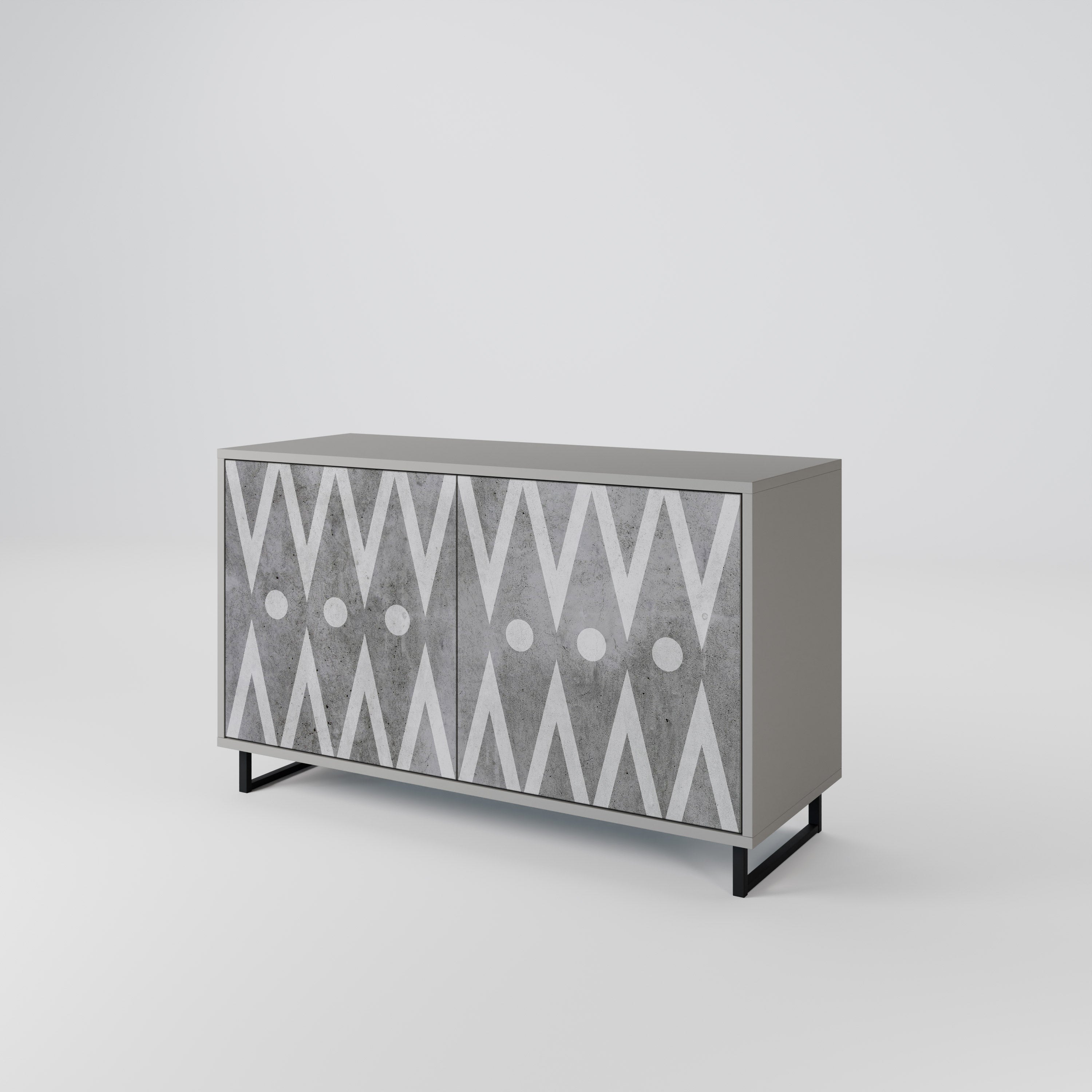 SHARP EDGES Sideboard mit 2 Türen in grauer Ausführung