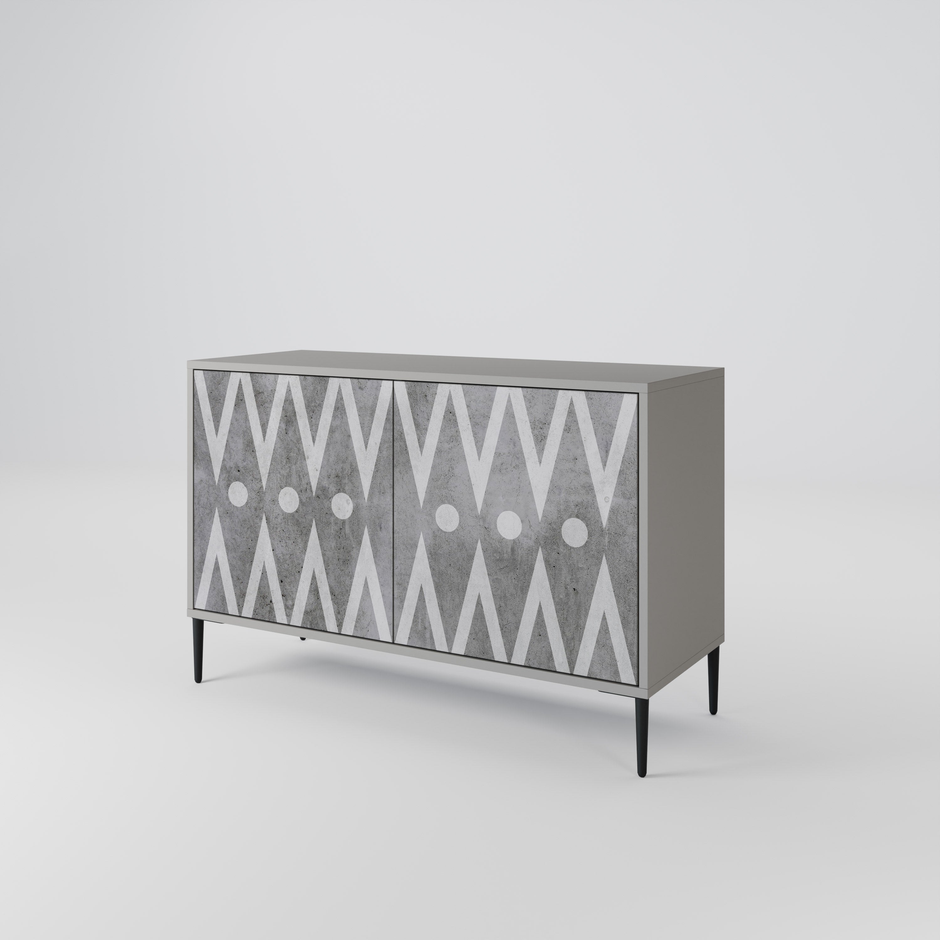 SHARP EDGES Sideboard mit 2 Türen in grauer Ausführung