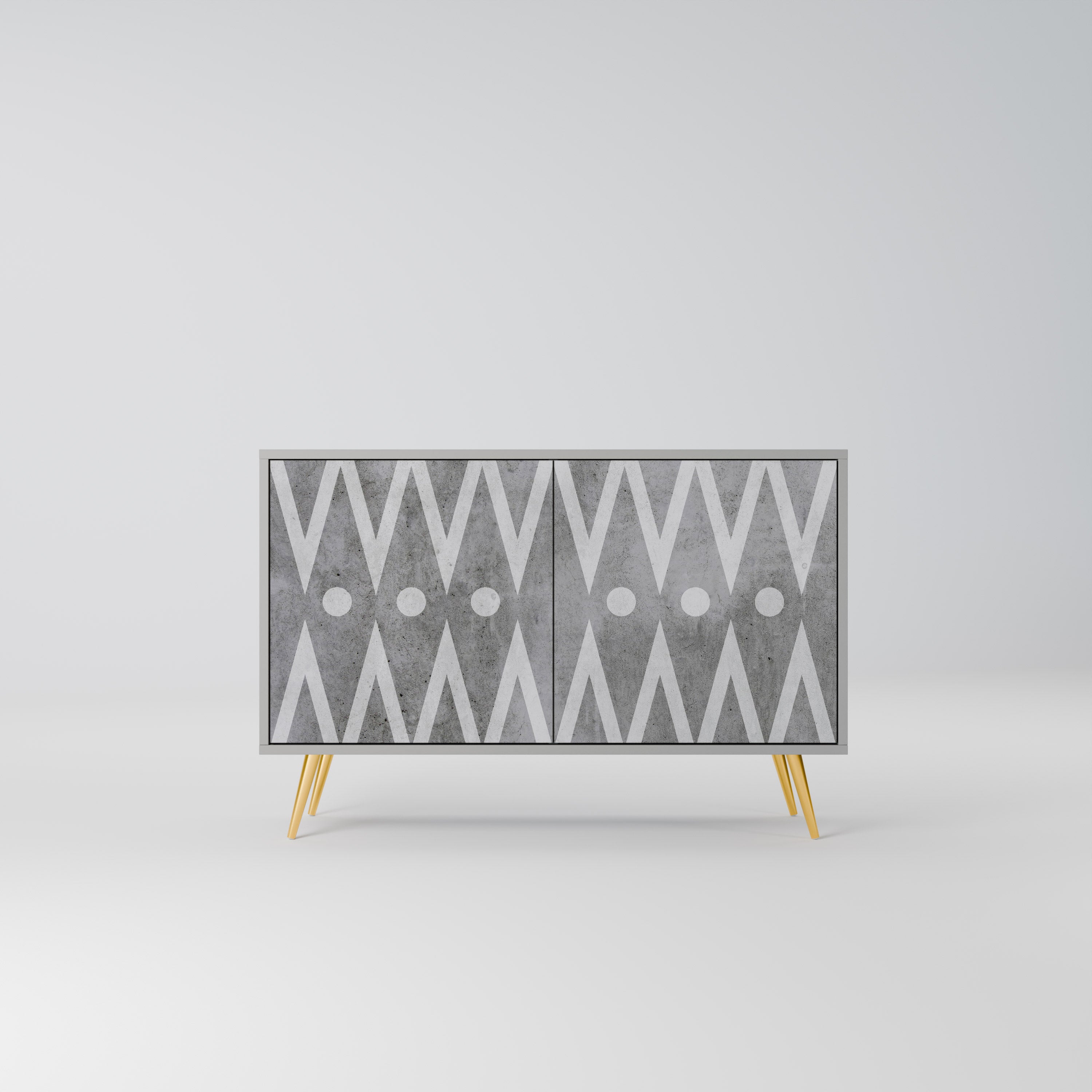 SHARP EDGES Sideboard mit 2 Türen in Grau