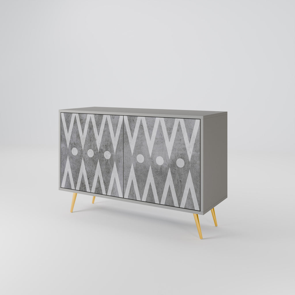 SHARP EDGES Sideboard mit 2 Türen in grauer Ausführung