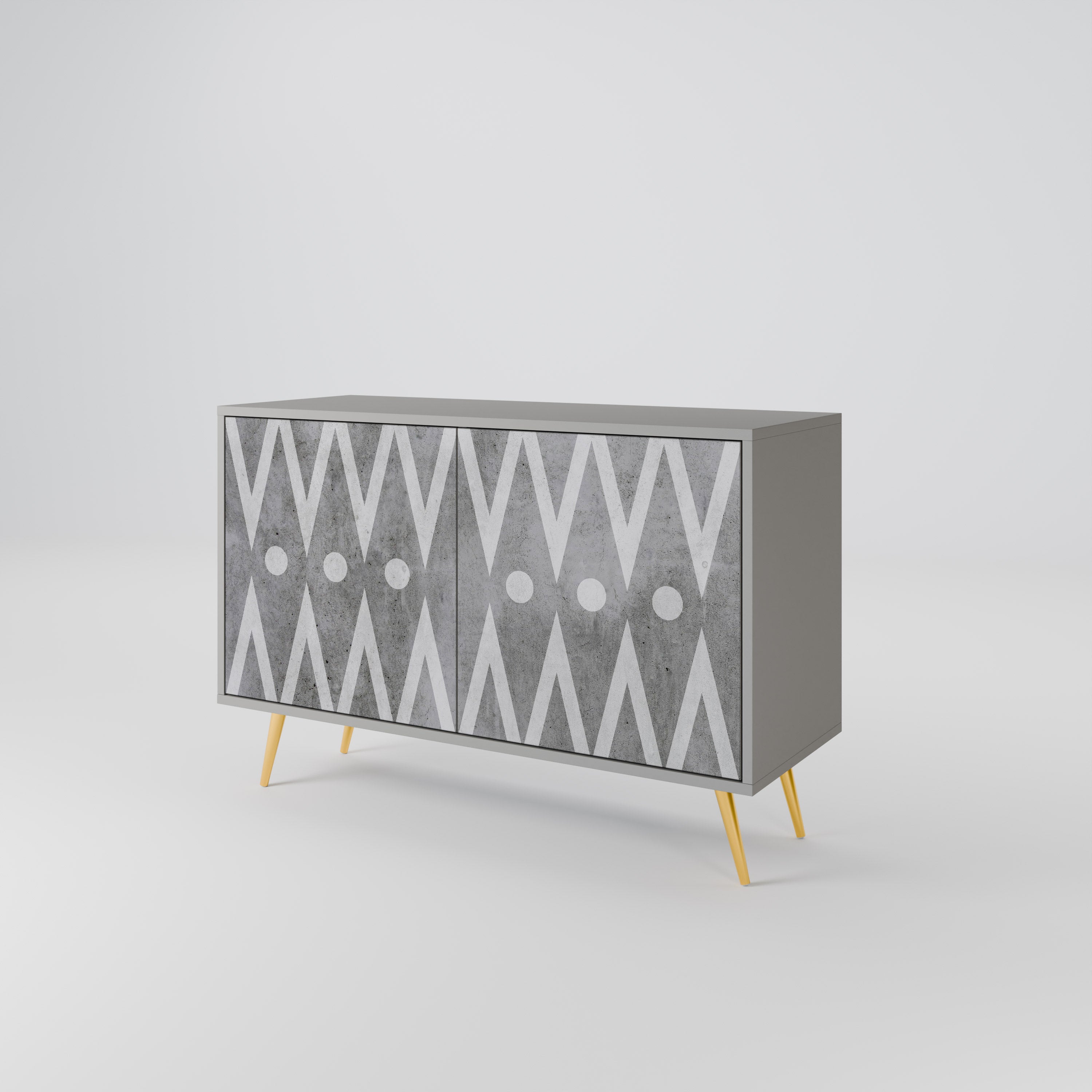 SHARP EDGES Sideboard mit 2 Türen in grauer Ausführung