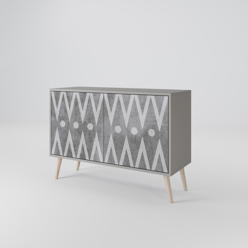 SHARP EDGES Sideboard mit 2 Türen in grauer Ausführung