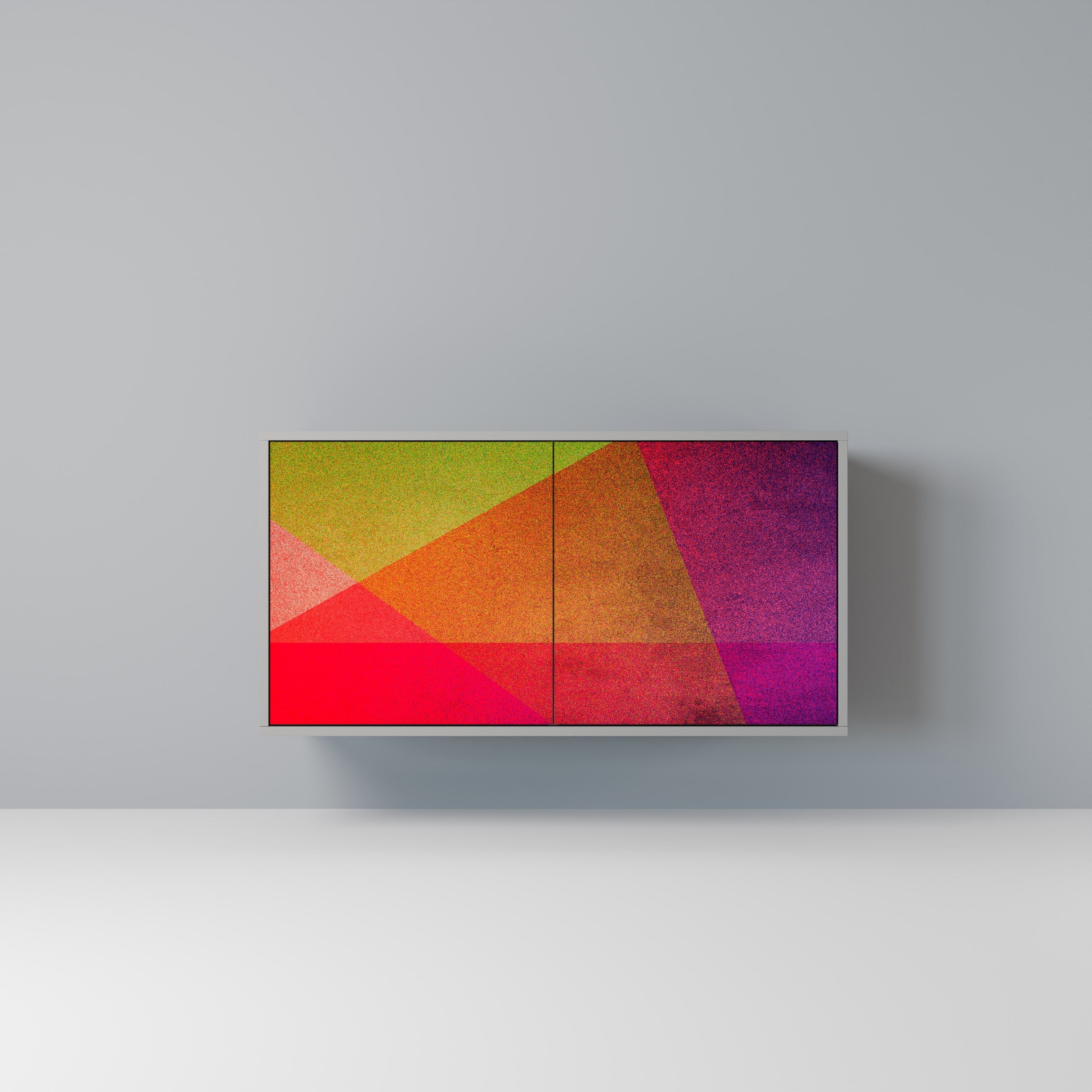 VIVID GEOMETRY Sideboard mit 2 Türen in Grau