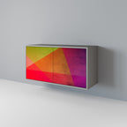 VIVID GEOMETRY Sideboard mit 2 Türen in Grau