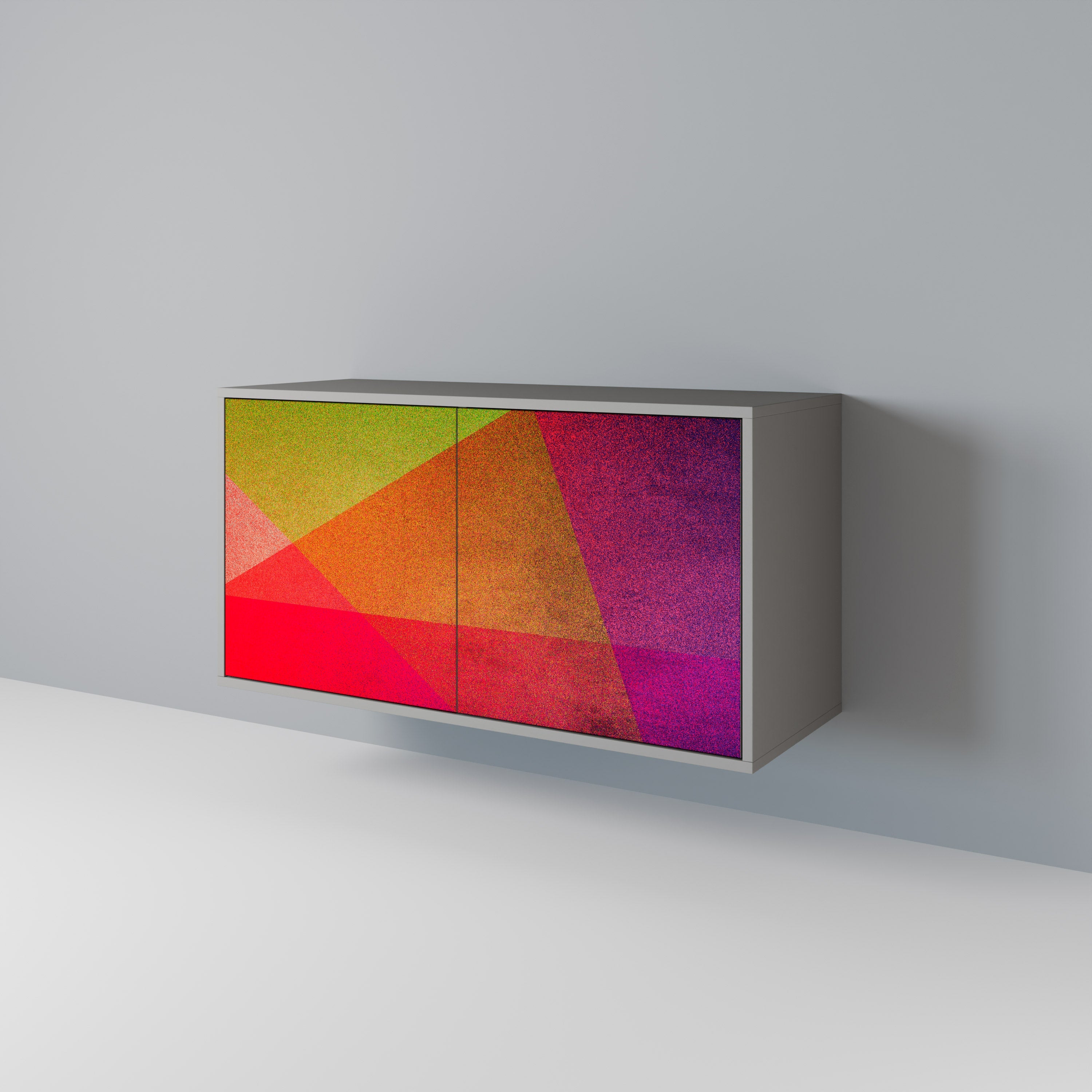 VIVID GEOMETRY Sideboard mit 2 Türen in grauem Finish