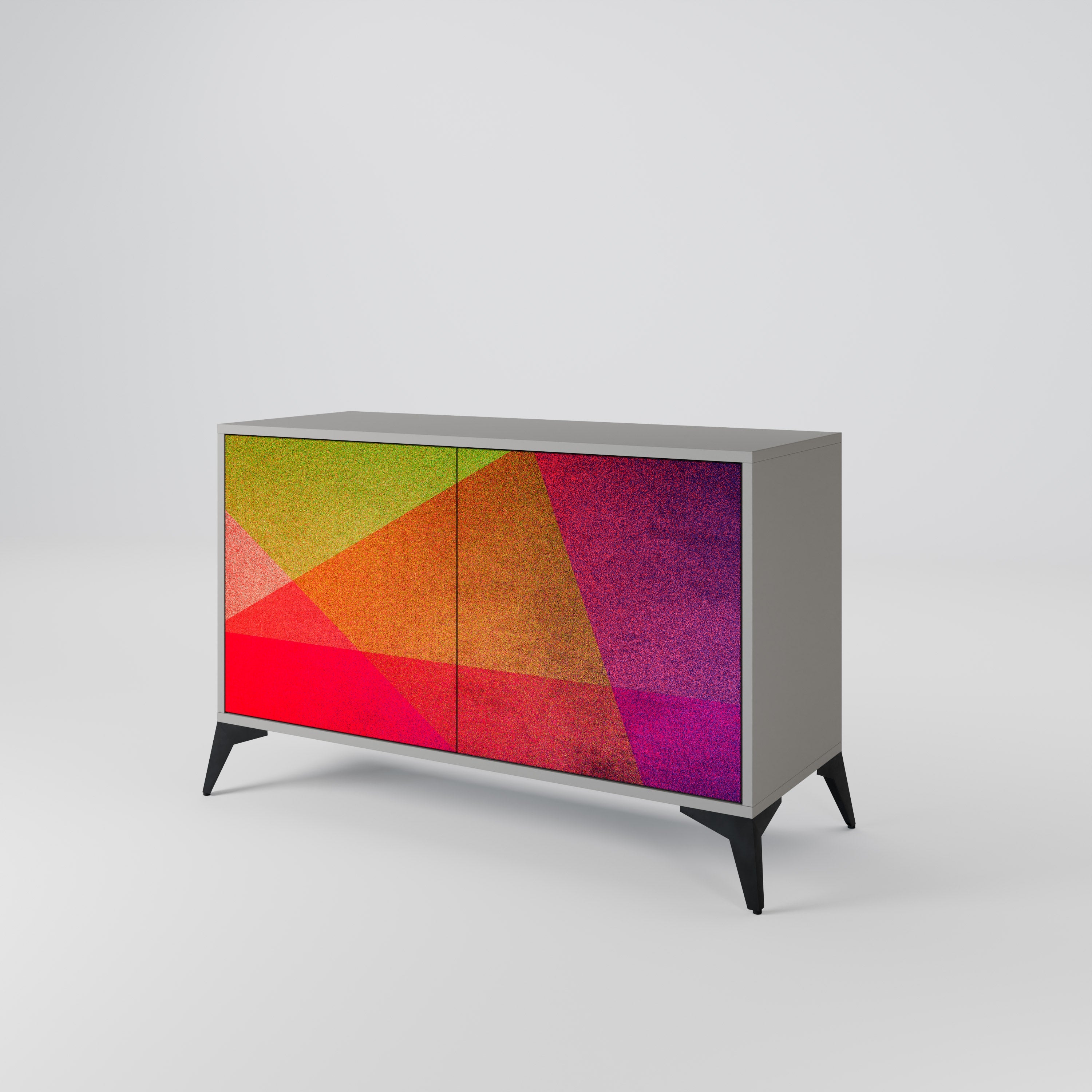 VIVID GEOMETRY Sideboard mit 2 Türen in grauem Finish