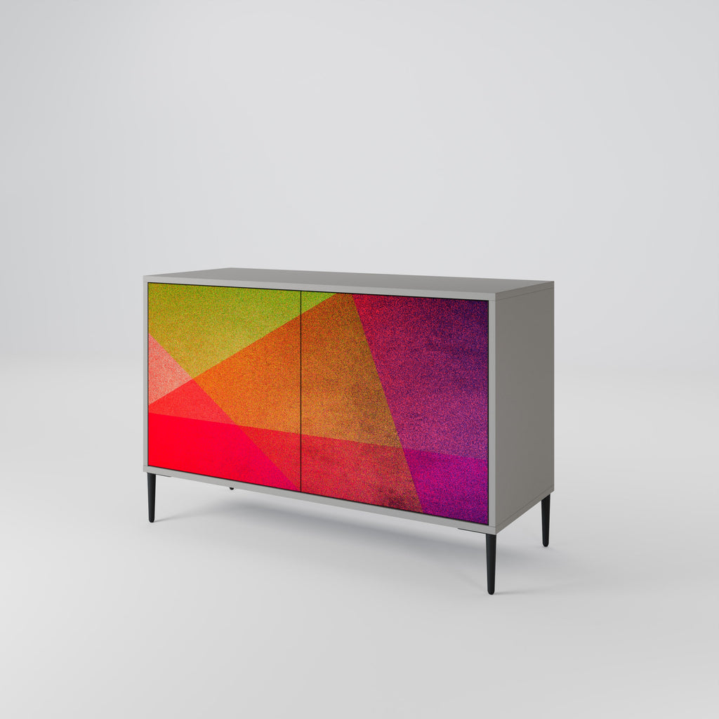 VIVID GEOMETRY Sideboard mit 2 Türen in grauem Finish