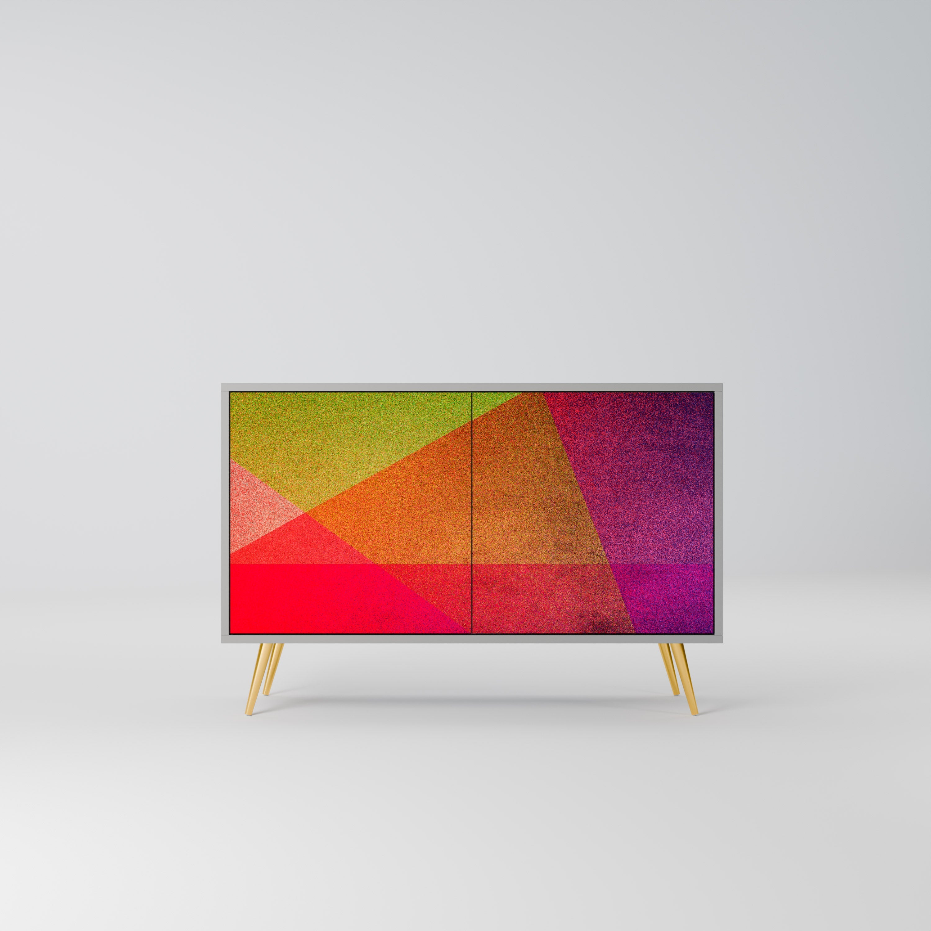 VIVID GEOMETRY Sideboard mit 2 Türen in Grau