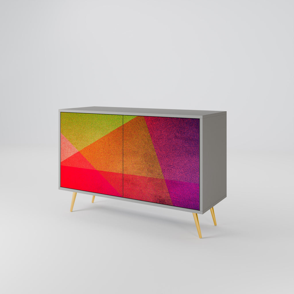 VIVID GEOMETRY Sideboard mit 2 Türen in grauem Finish