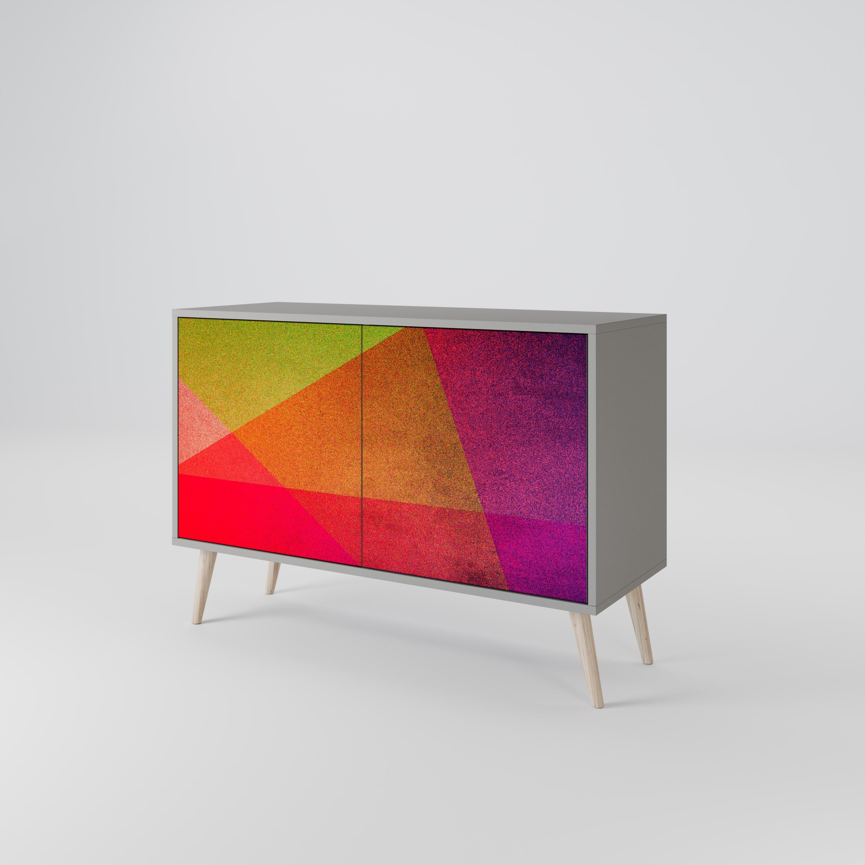 VIVID GEOMETRY Sideboard mit 2 Türen in grauem Finish