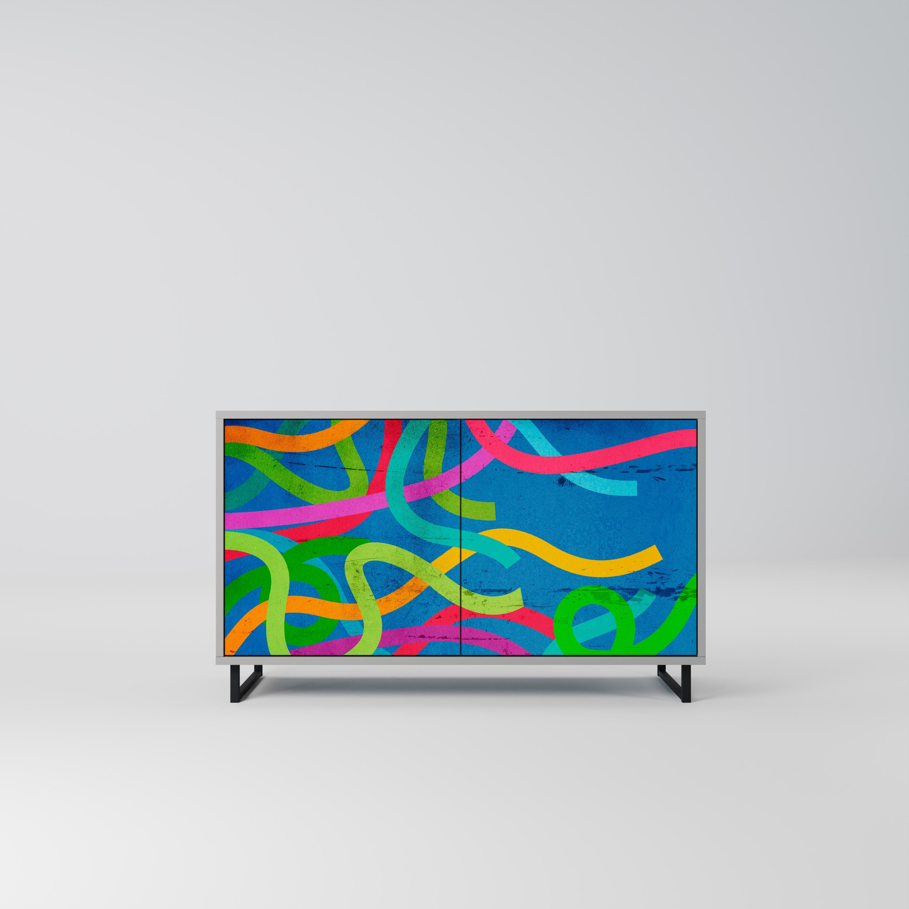 STREAMER TANGLE Sideboard mit 2 Türen in Grau