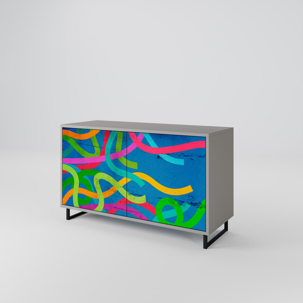 STREAMER TANGLE Sideboard mit 2 Türen in grauer Ausführung