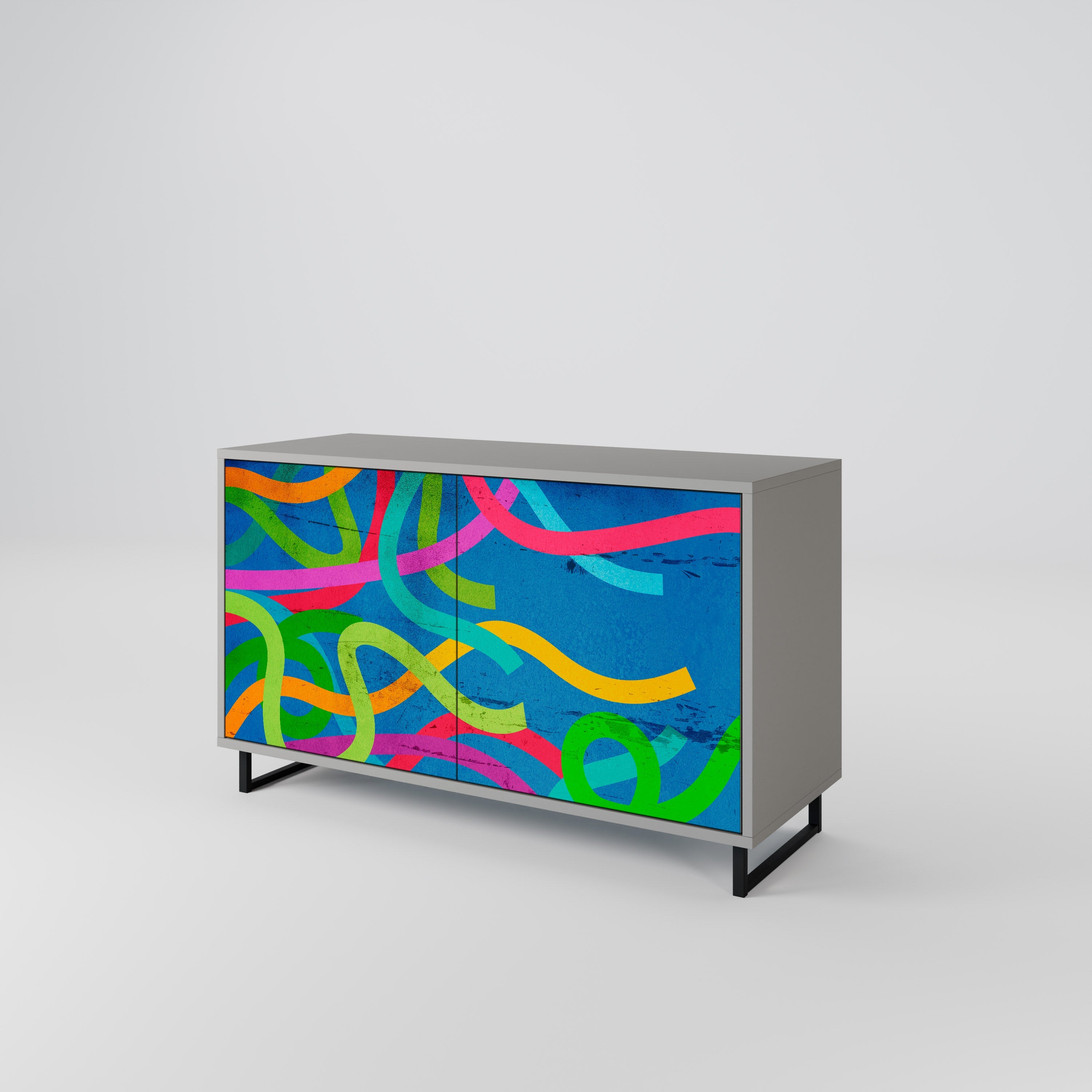 STREAMER TANGLE Sideboard mit 2 Türen in grauer Ausführung
