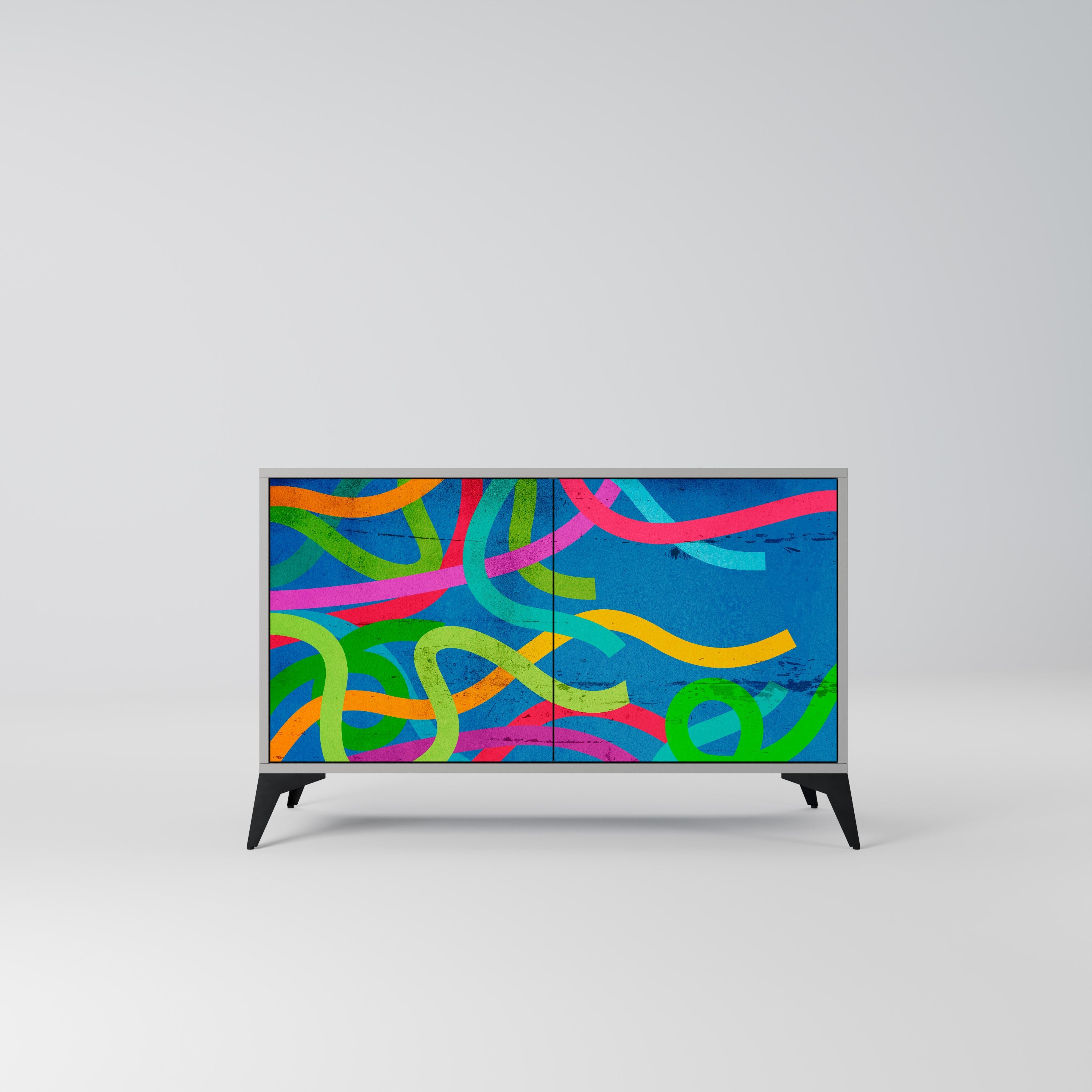 STREAMER TANGLE Sideboard mit 2 Türen in Grau