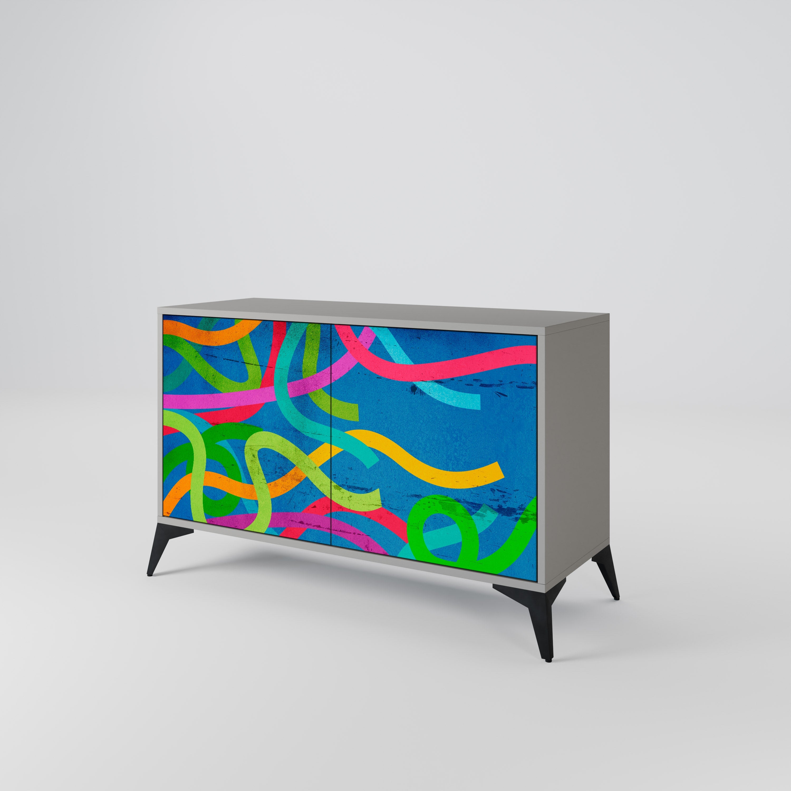 STREAMER TANGLE Sideboard mit 2 Türen in grauer Ausführung