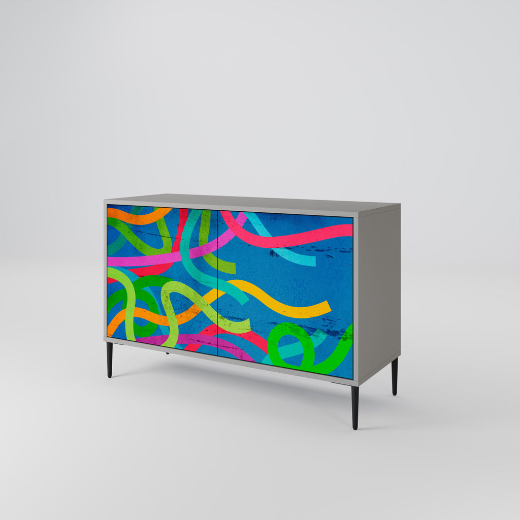 STREAMER TANGLE Sideboard mit 2 Türen in grauer Ausführung