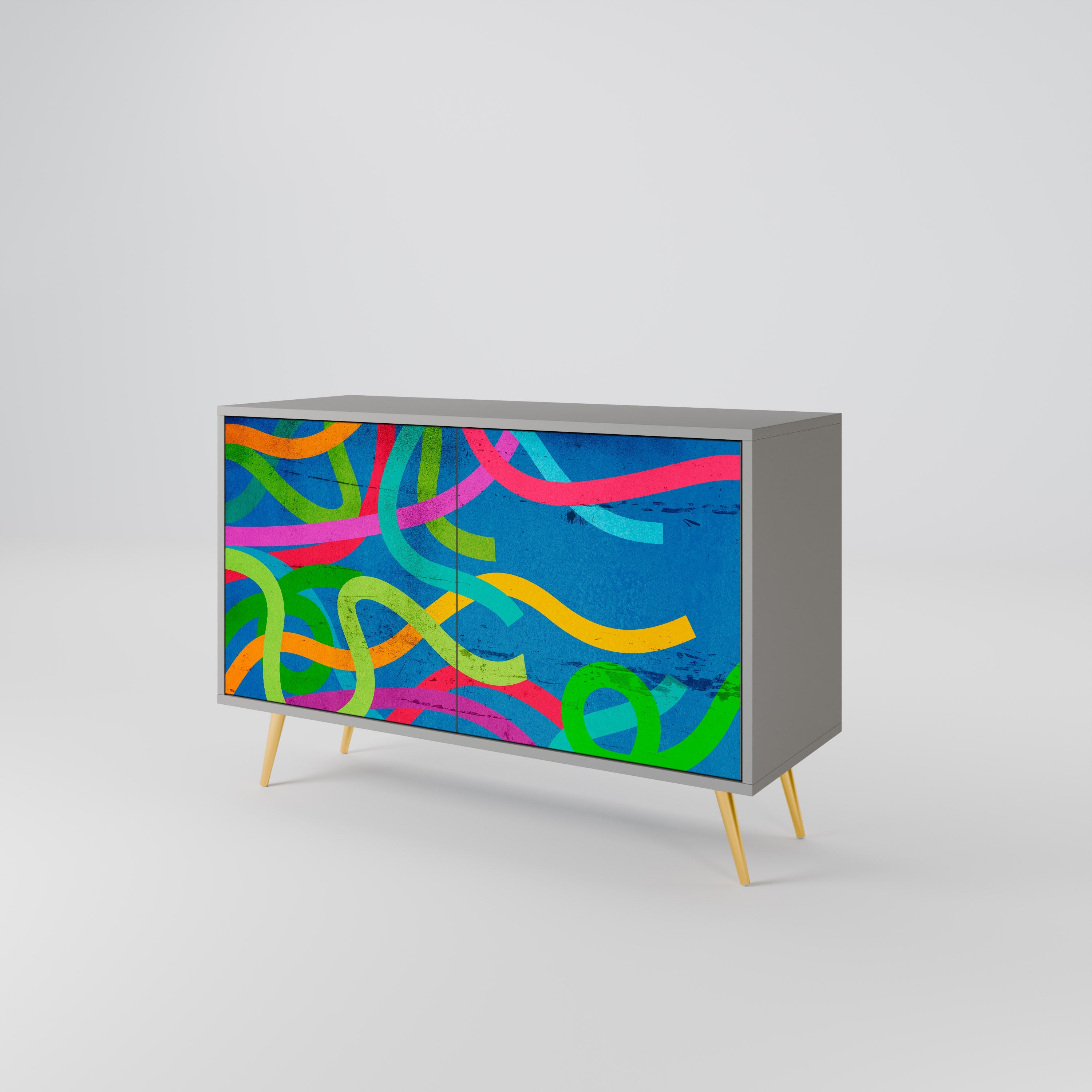 STREAMER TANGLE Sideboard mit 2 Türen in grauer Ausführung