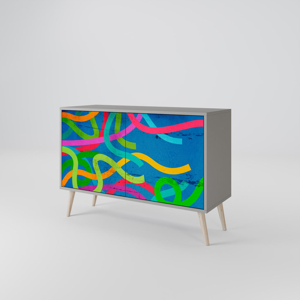 STREAMER TANGLE Sideboard mit 2 Türen in grauer Ausführung