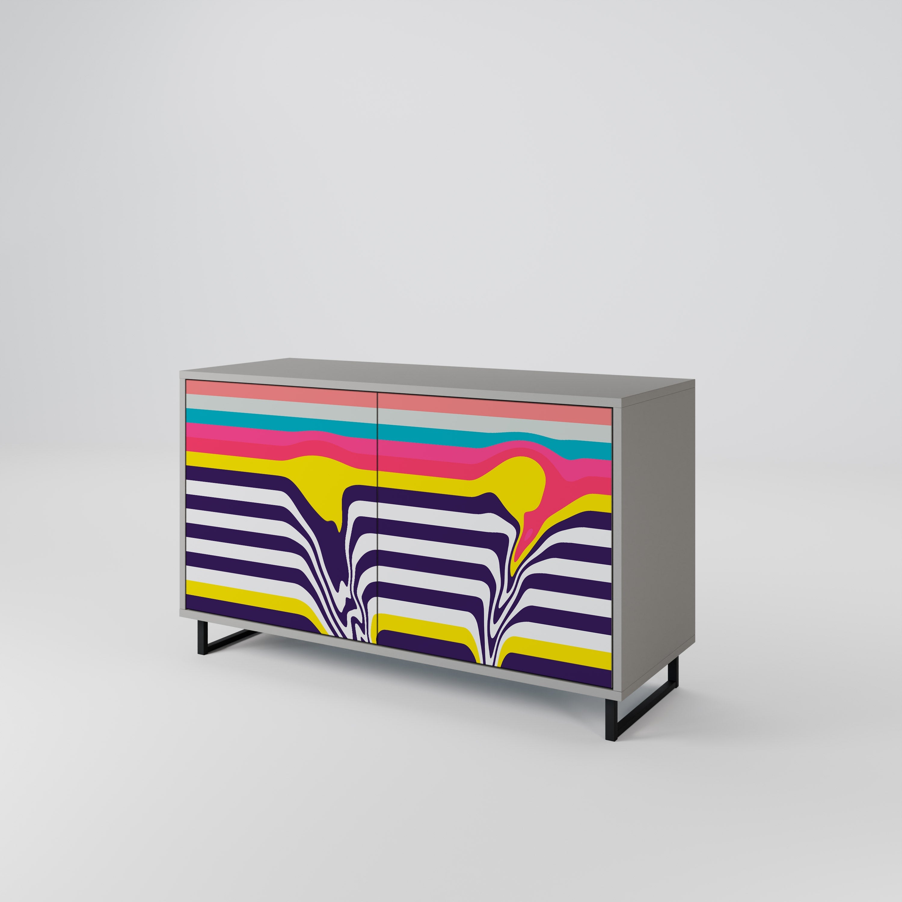 TONE COLLAPSE Sideboard mit 2 Türen in grauem Finish