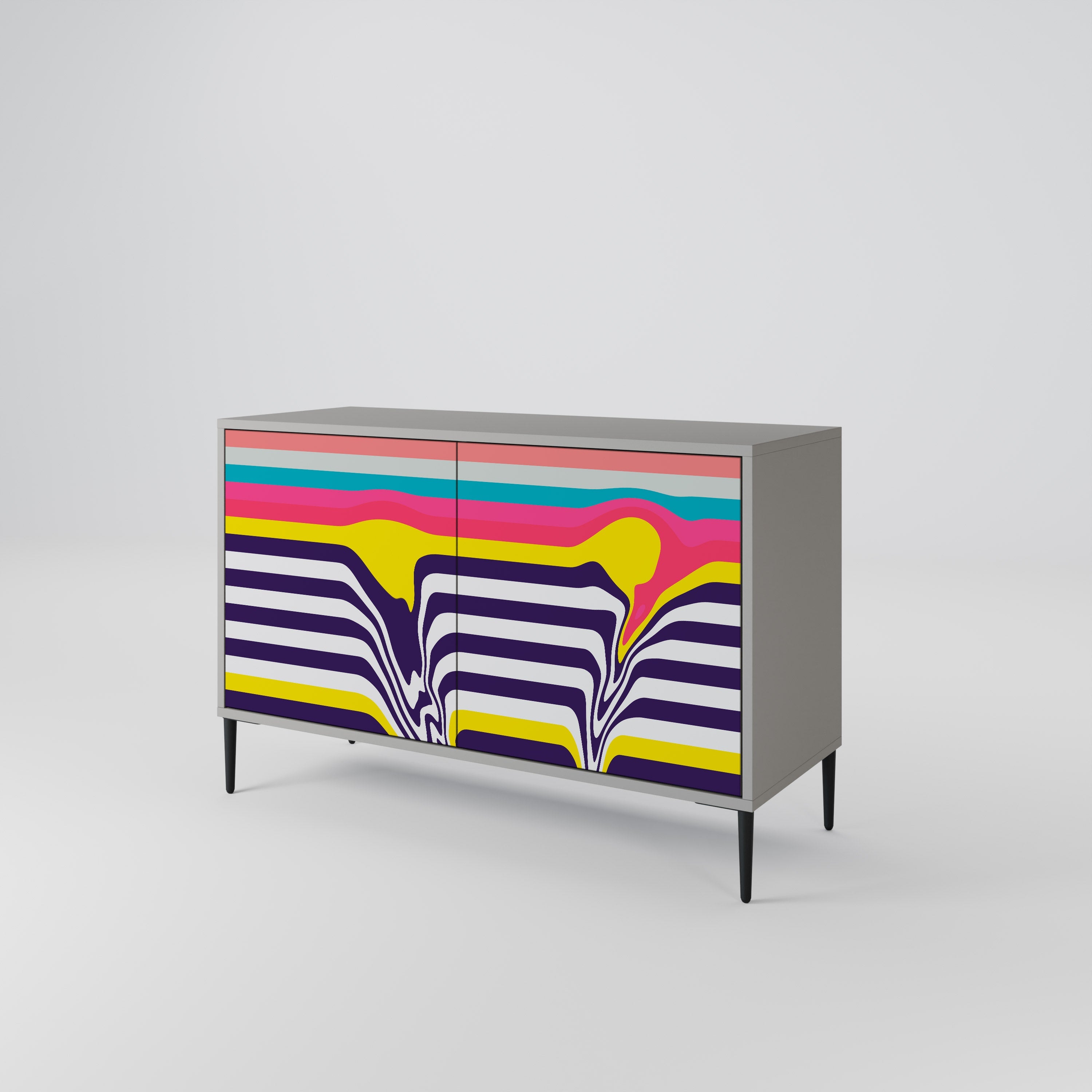 TONE COLLAPSE Sideboard mit 2 Türen in grauem Finish