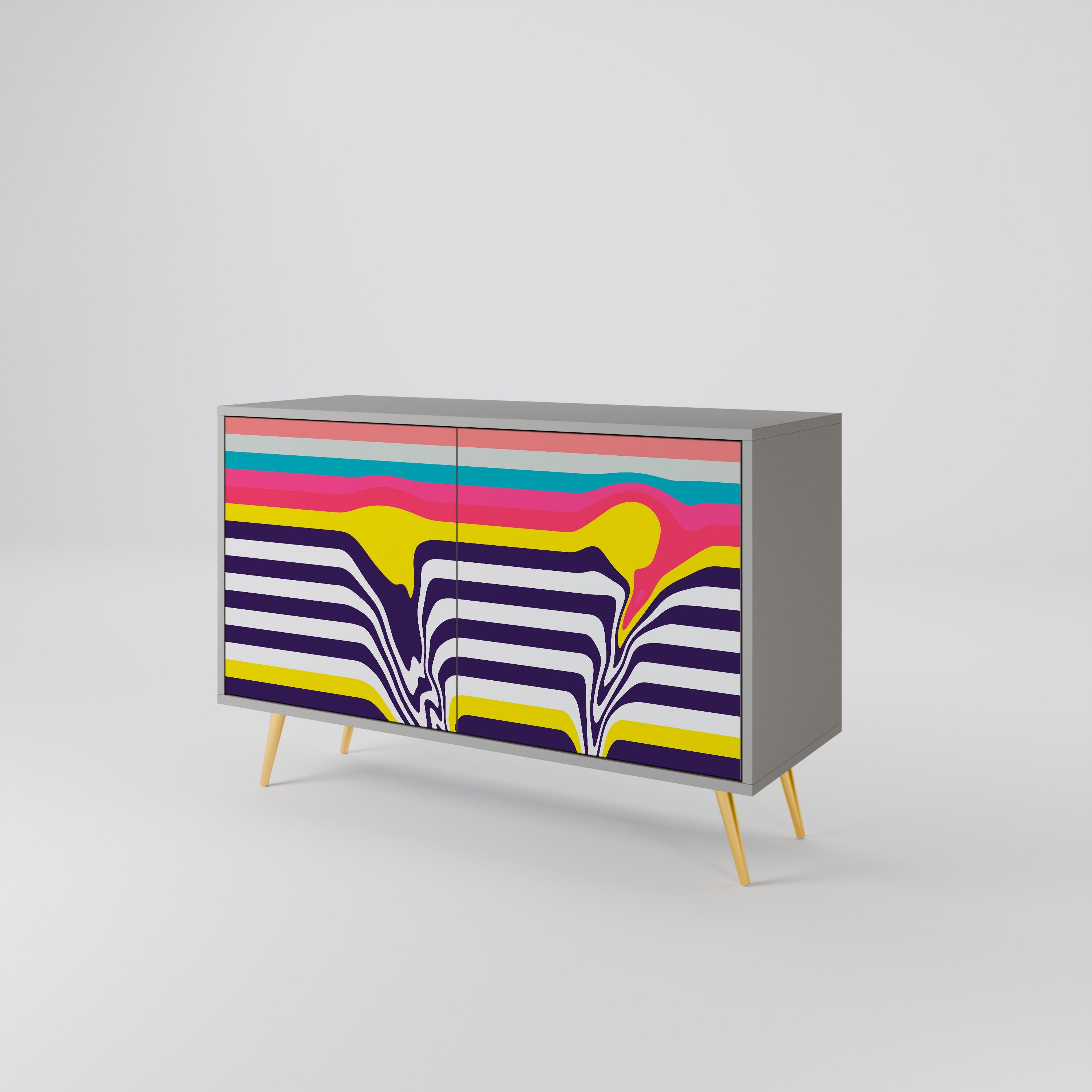 TONE COLLAPSE Sideboard mit 2 Türen in grauem Finish