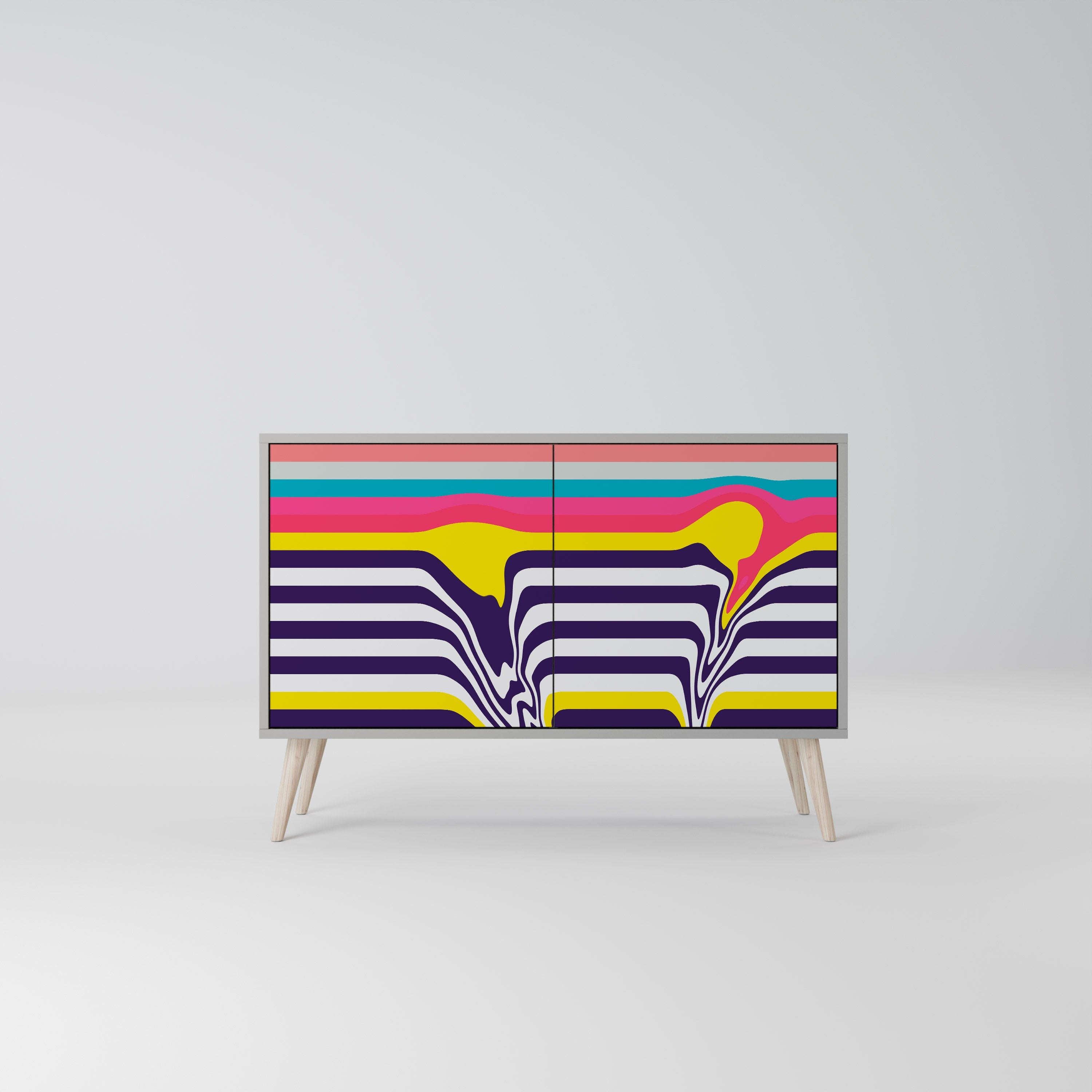 TONE COLLAPSE Sideboard mit 2 Türen in grauem Finish