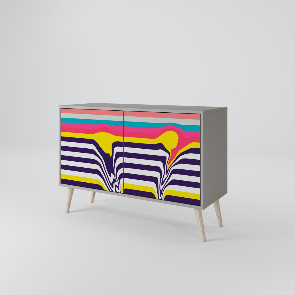 TONE COLLAPSE Sideboard mit 2 Türen in grauem Finish