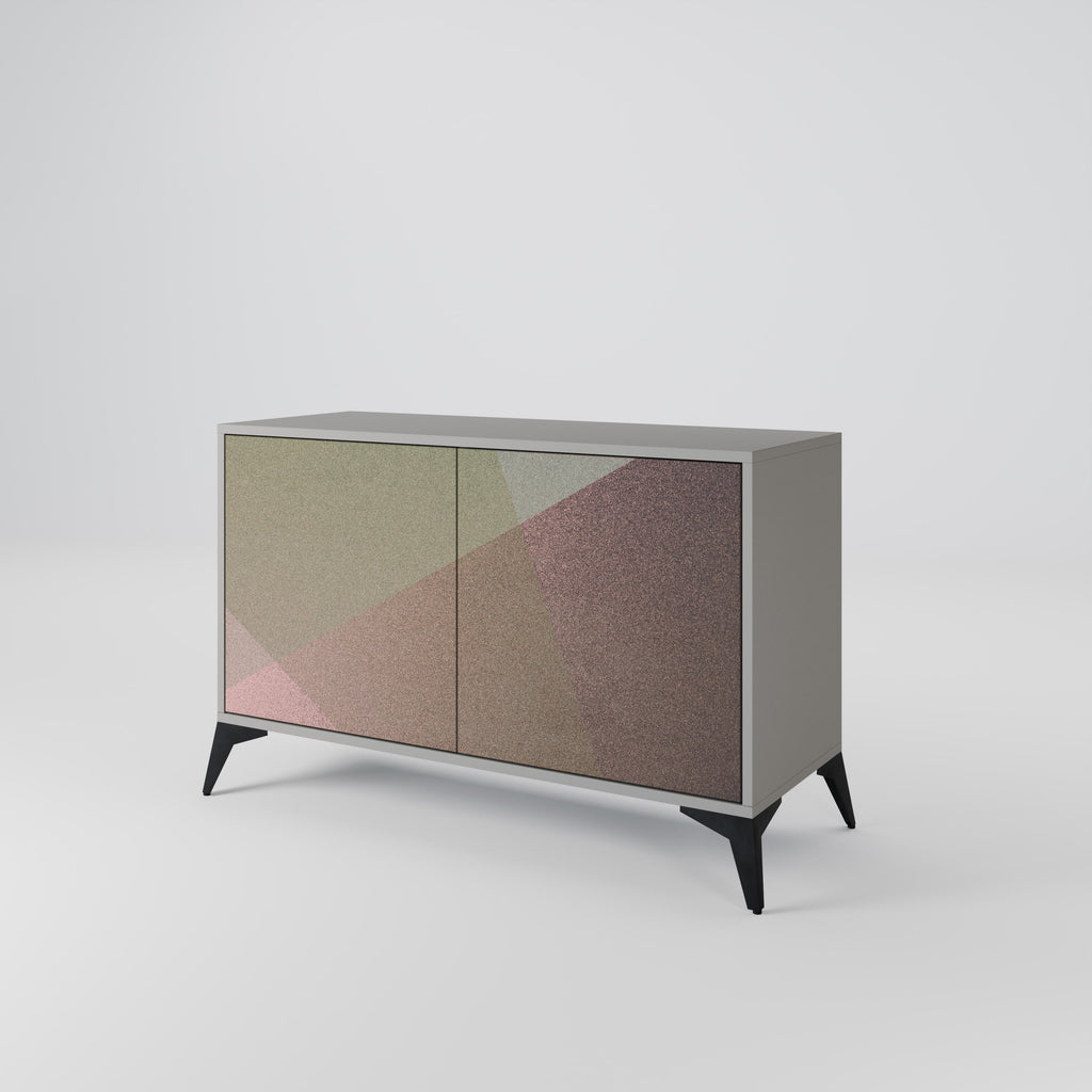 BEIGE GEOMETRY Sideboard mit 2 Türen in Grau